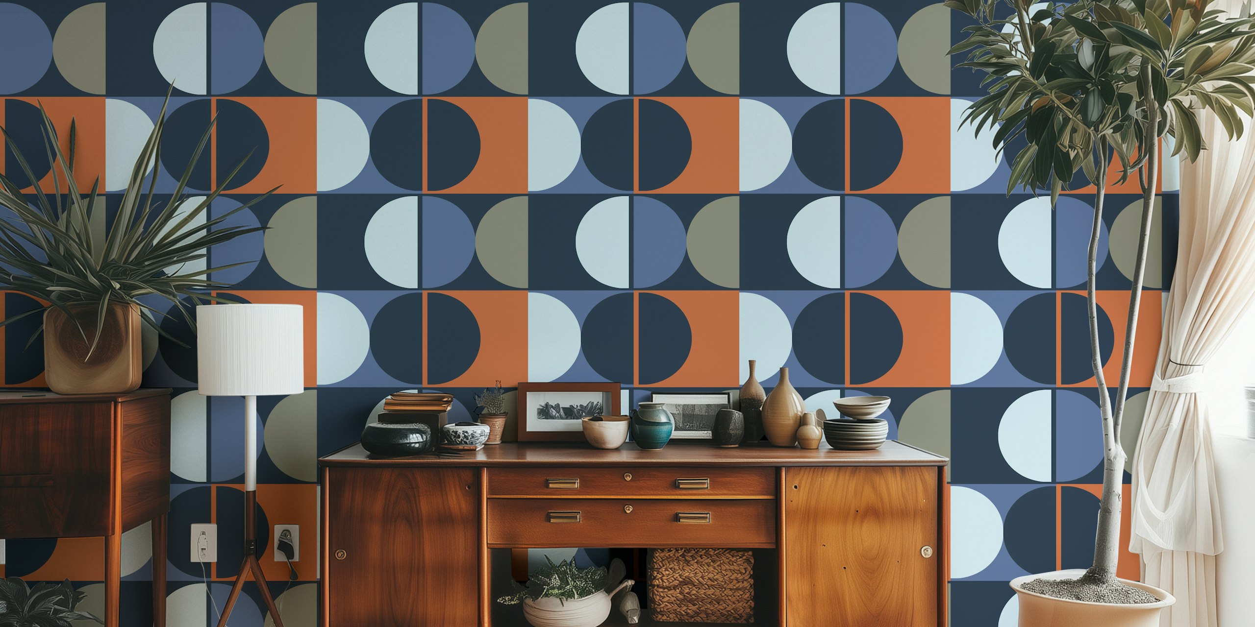 Play - Blue Nova design per carta da parati in una stanza