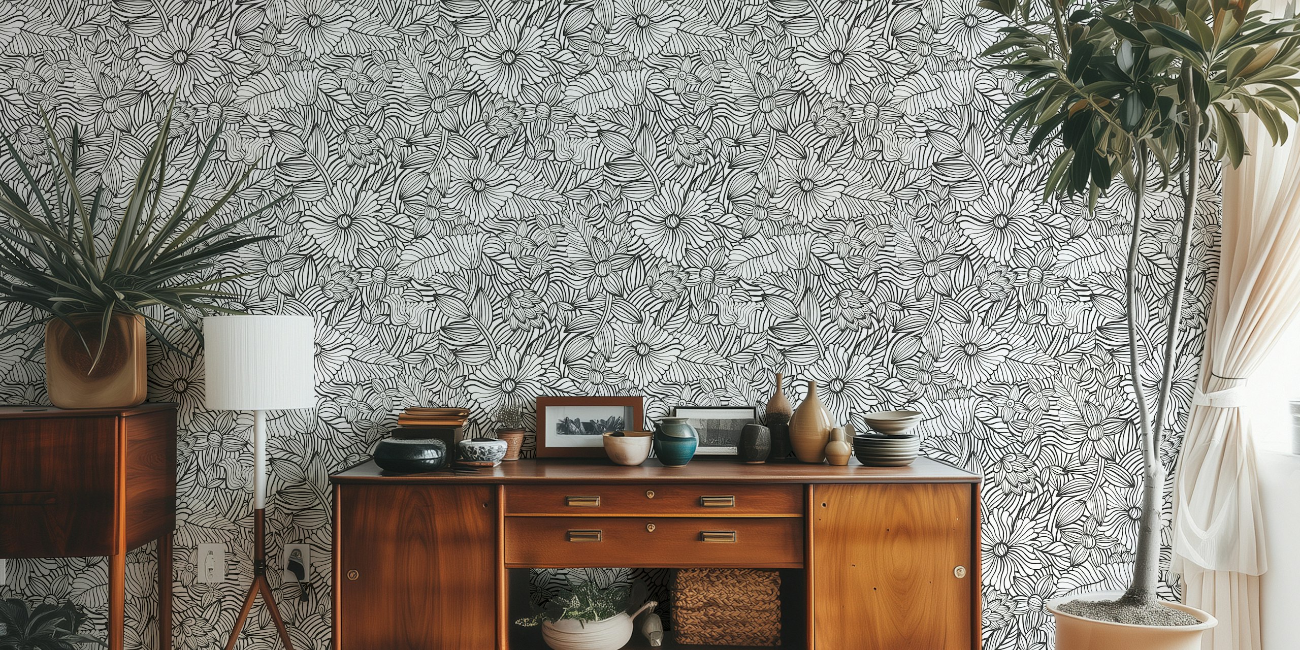 Wilderness - Black wallpaper in a room