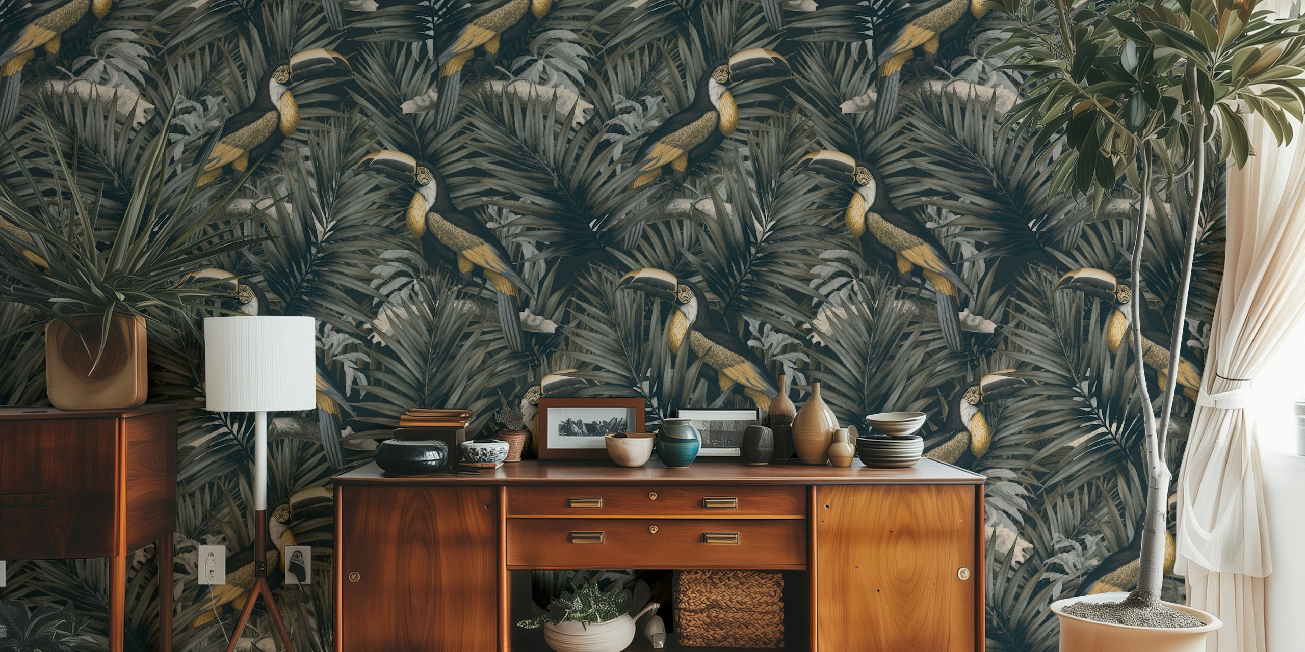 Papier peint Toucans dans un cadre tropical