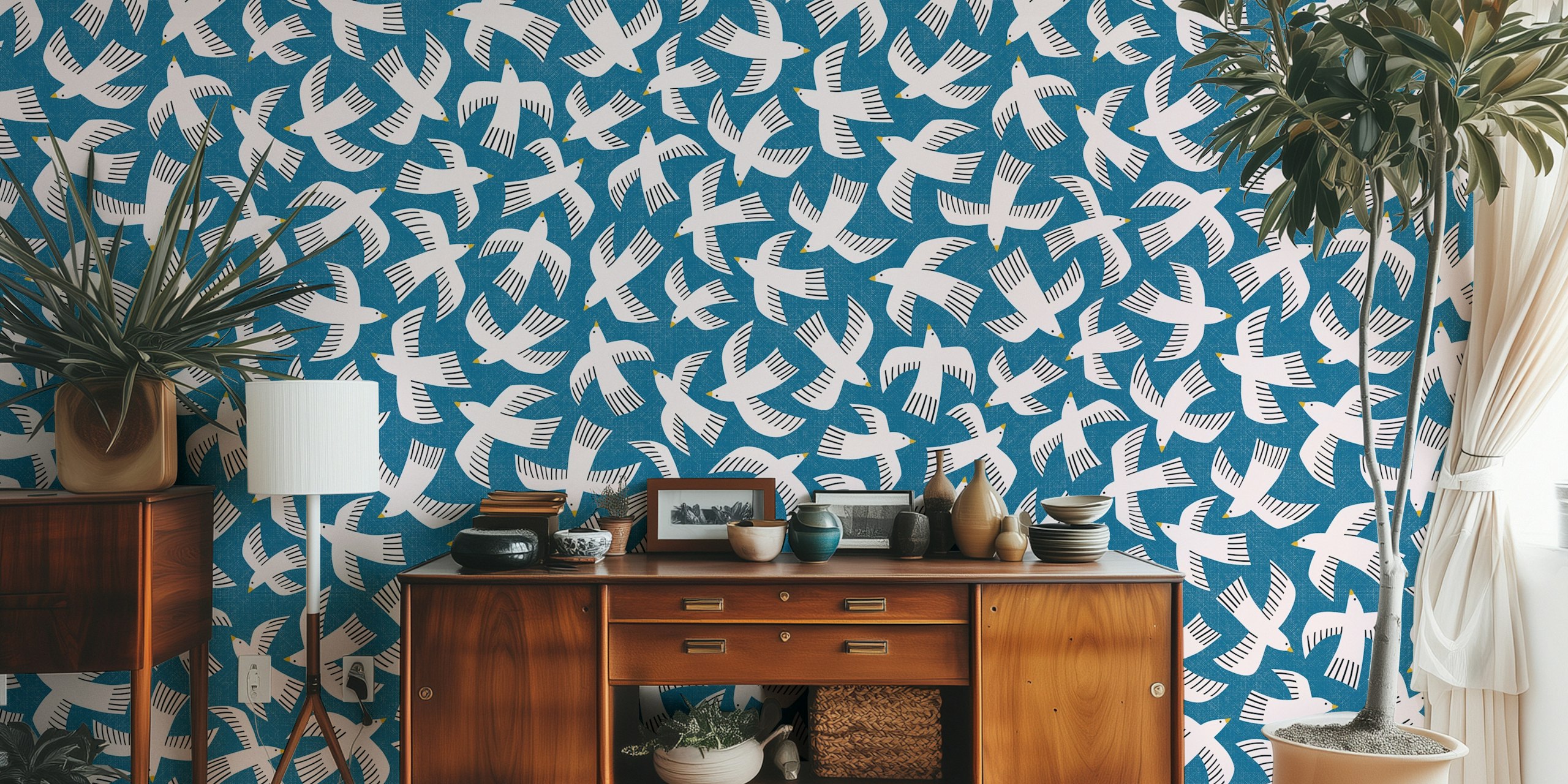 Flying birds sky design tapety