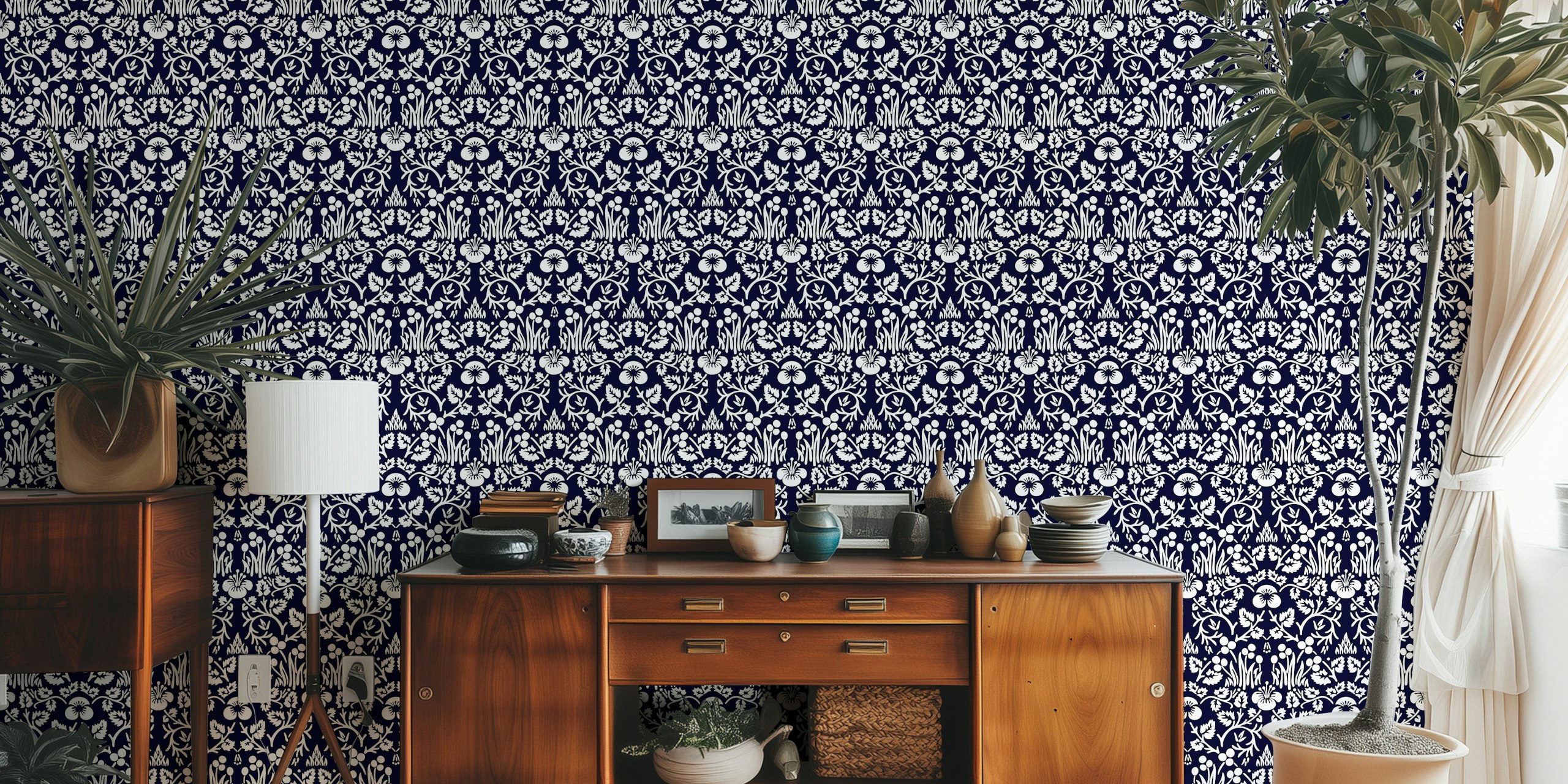Tapeta Victorian Eyebright pattern u sobi