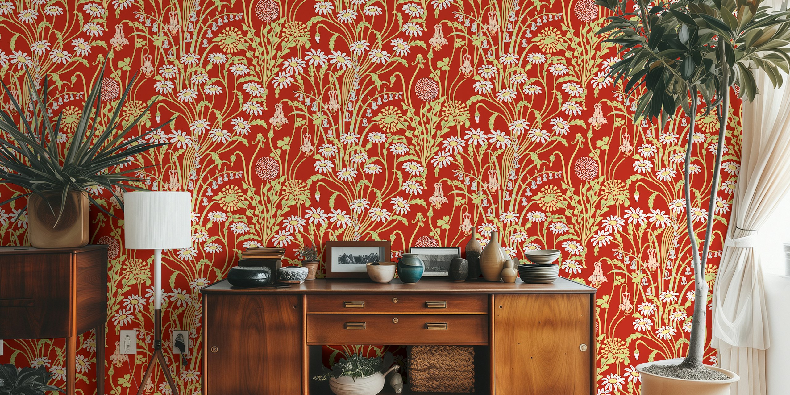 Victorian Meadow 6 wallpaper in a room