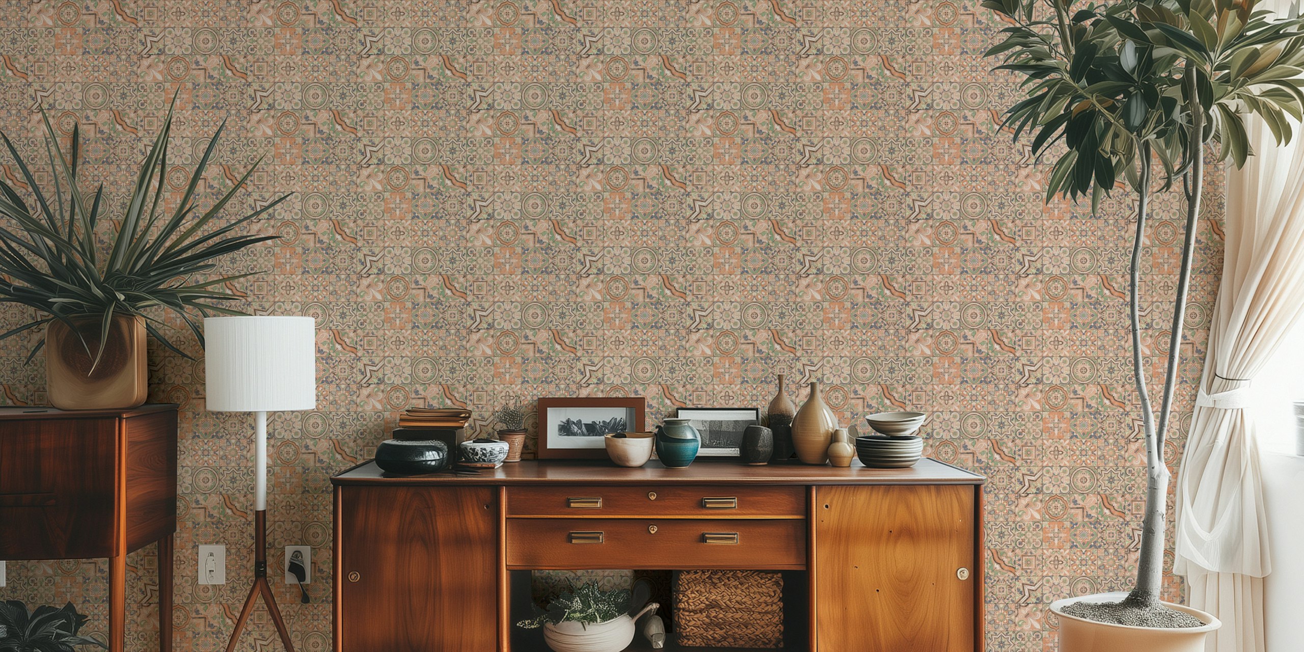 Spanish vintage tiles wallpaper σε έναν χώρο