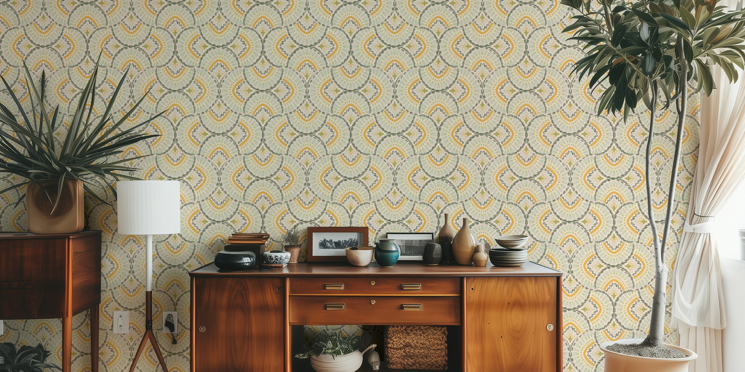 Vintage Boho Charm wallpaper pattern in a room