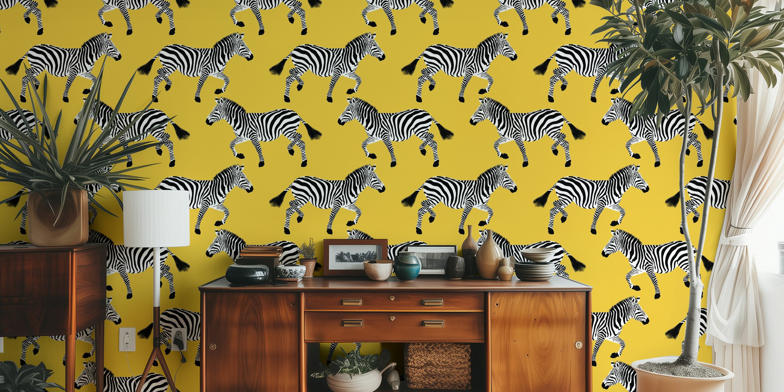 Zebra wallpaper 12 Gold w stylowym pokoju