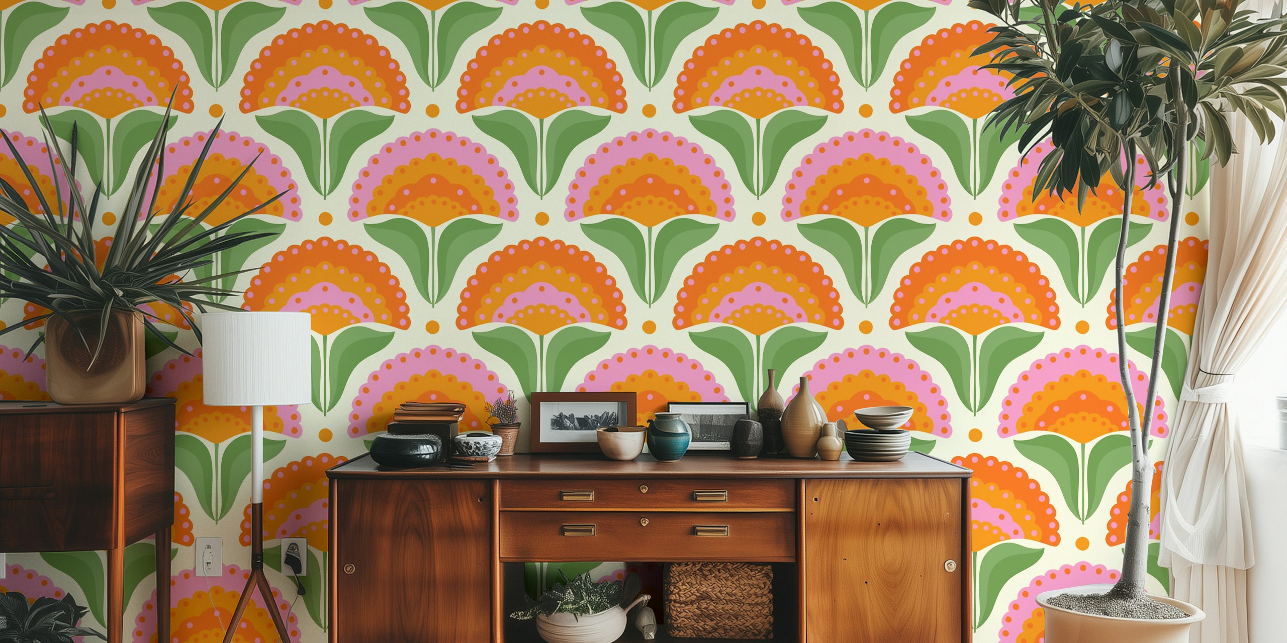 Floral Majesty Decor wallpaper in a room
