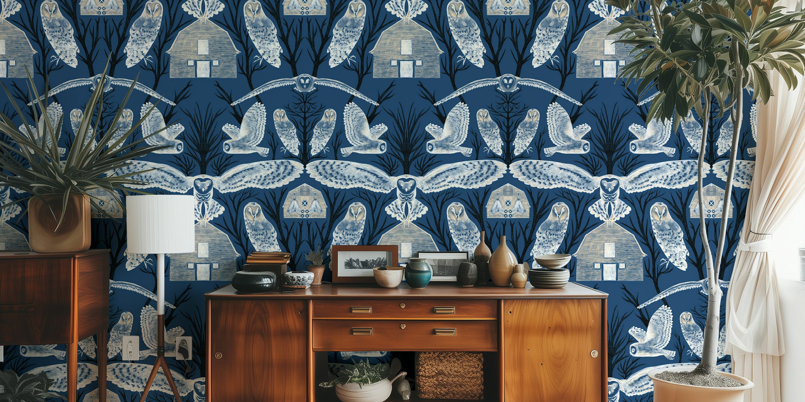 Tapeta Midnight Owl Haven v pokoji