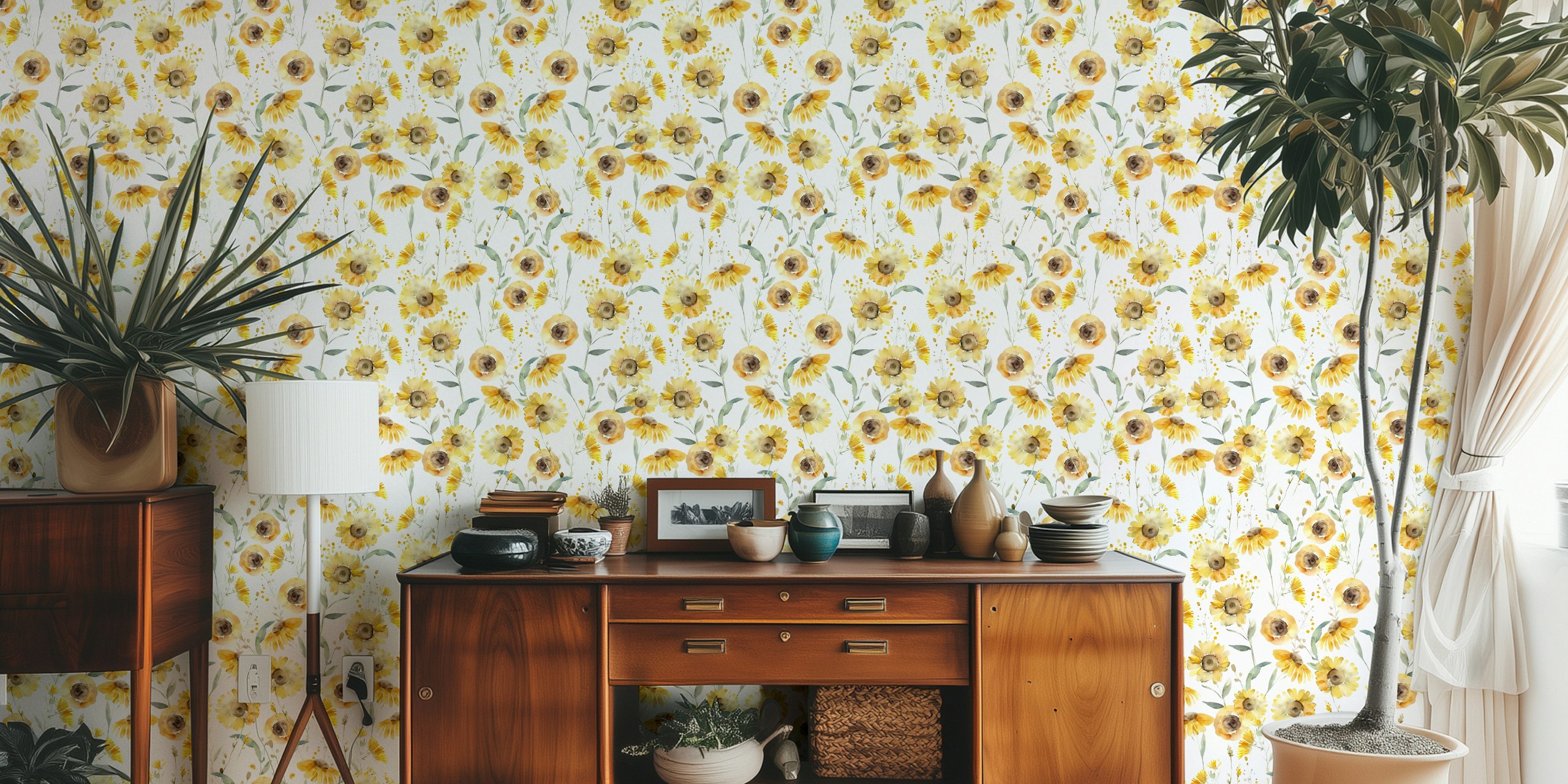 Late Summer Sunflower Meadow projekt tapety
