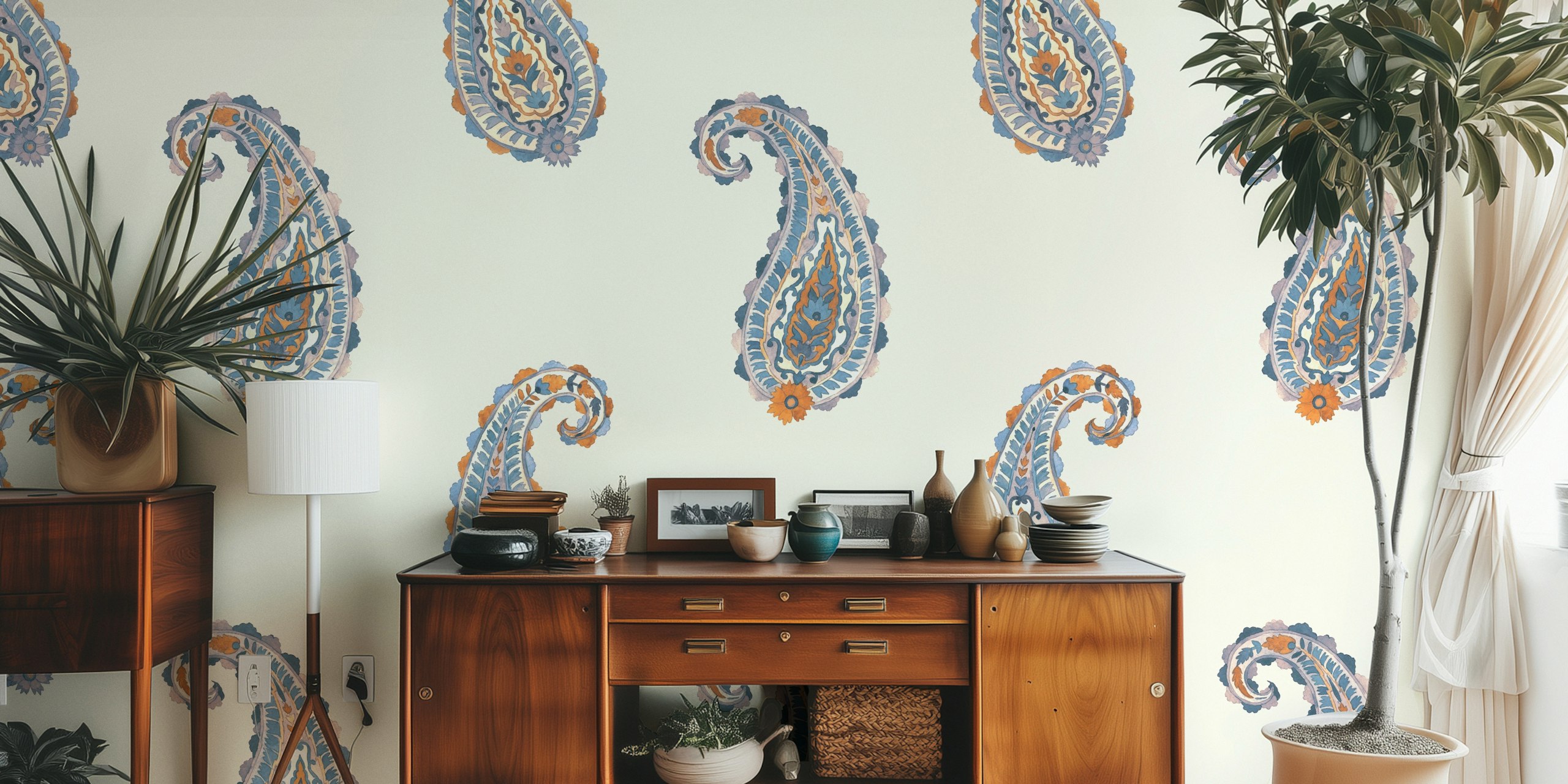 Eternal Paisley wallpaper in a room