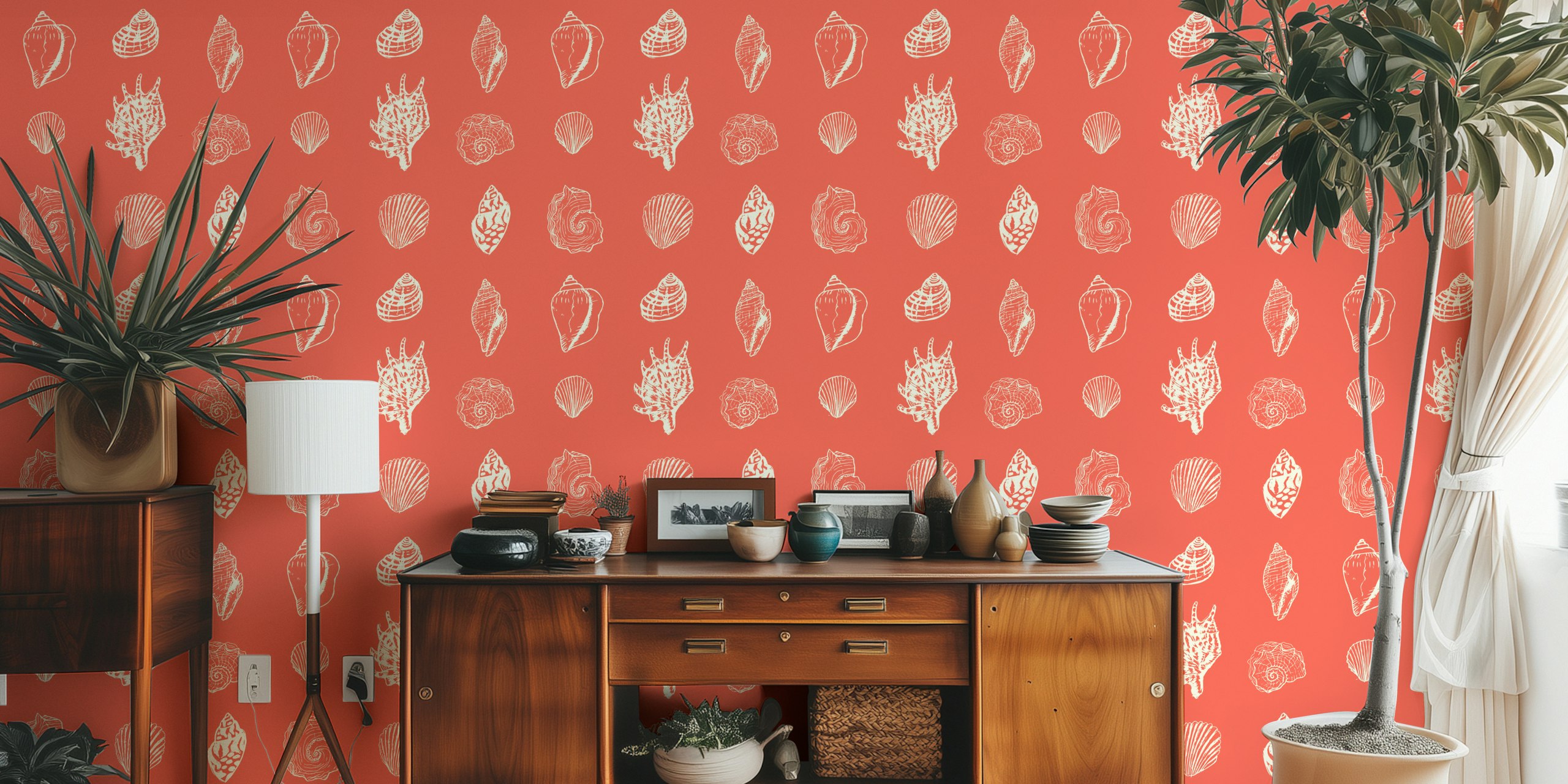 Seashell Serenade wallpaper in a room