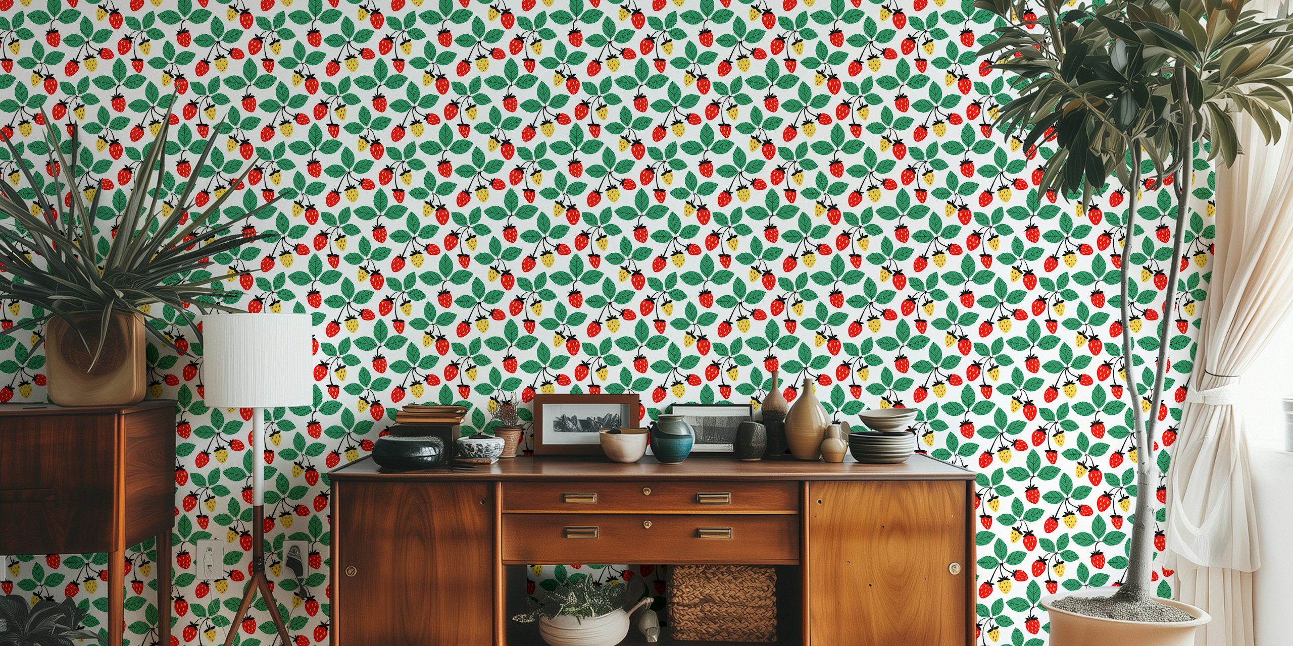 Strawberry Patch tapet i et rom