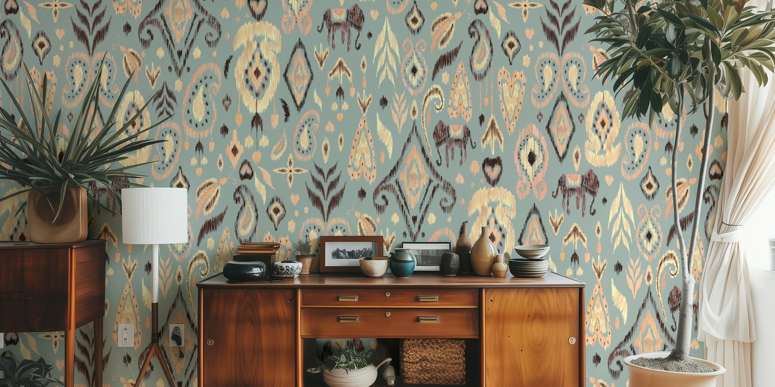 Ikat - 3 design tapety v místnosti