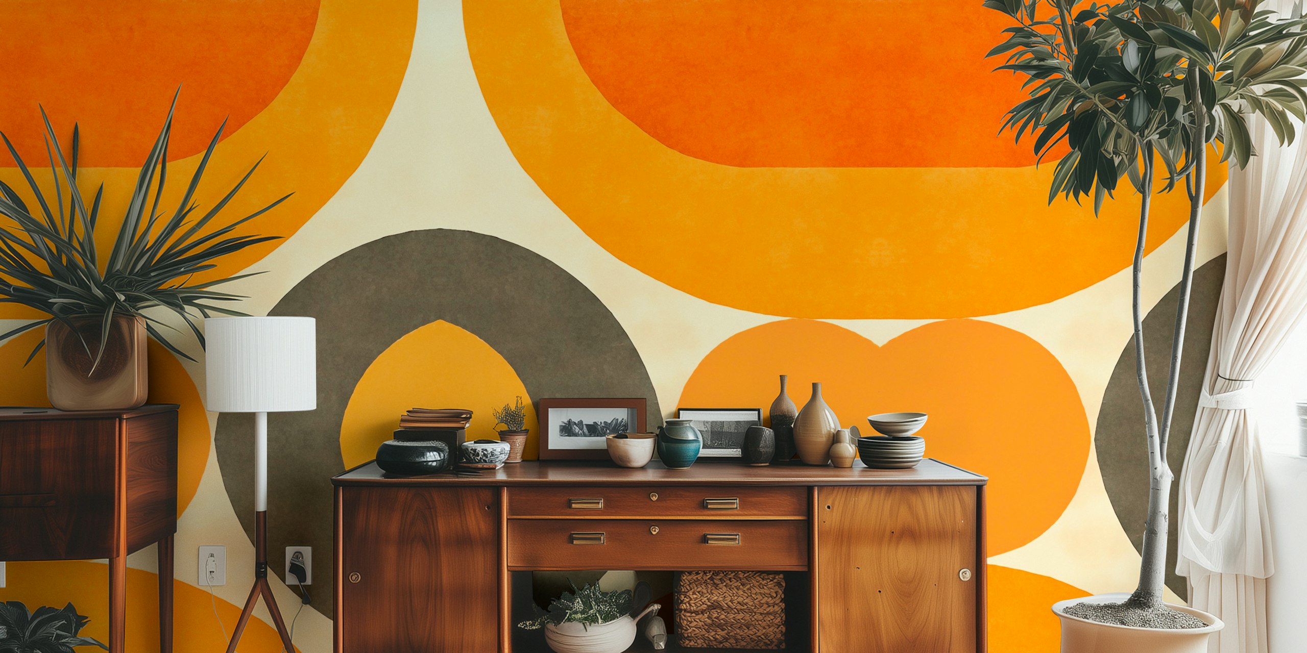 Design tapet Mid Century Roundish Shapes