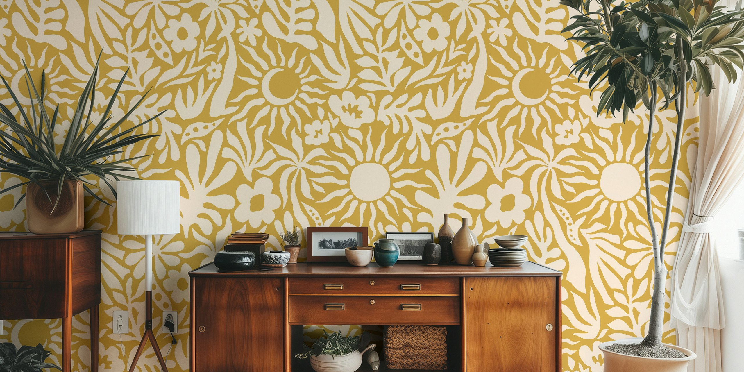 Diseño de papel pintado Summer Sensations en una habitación