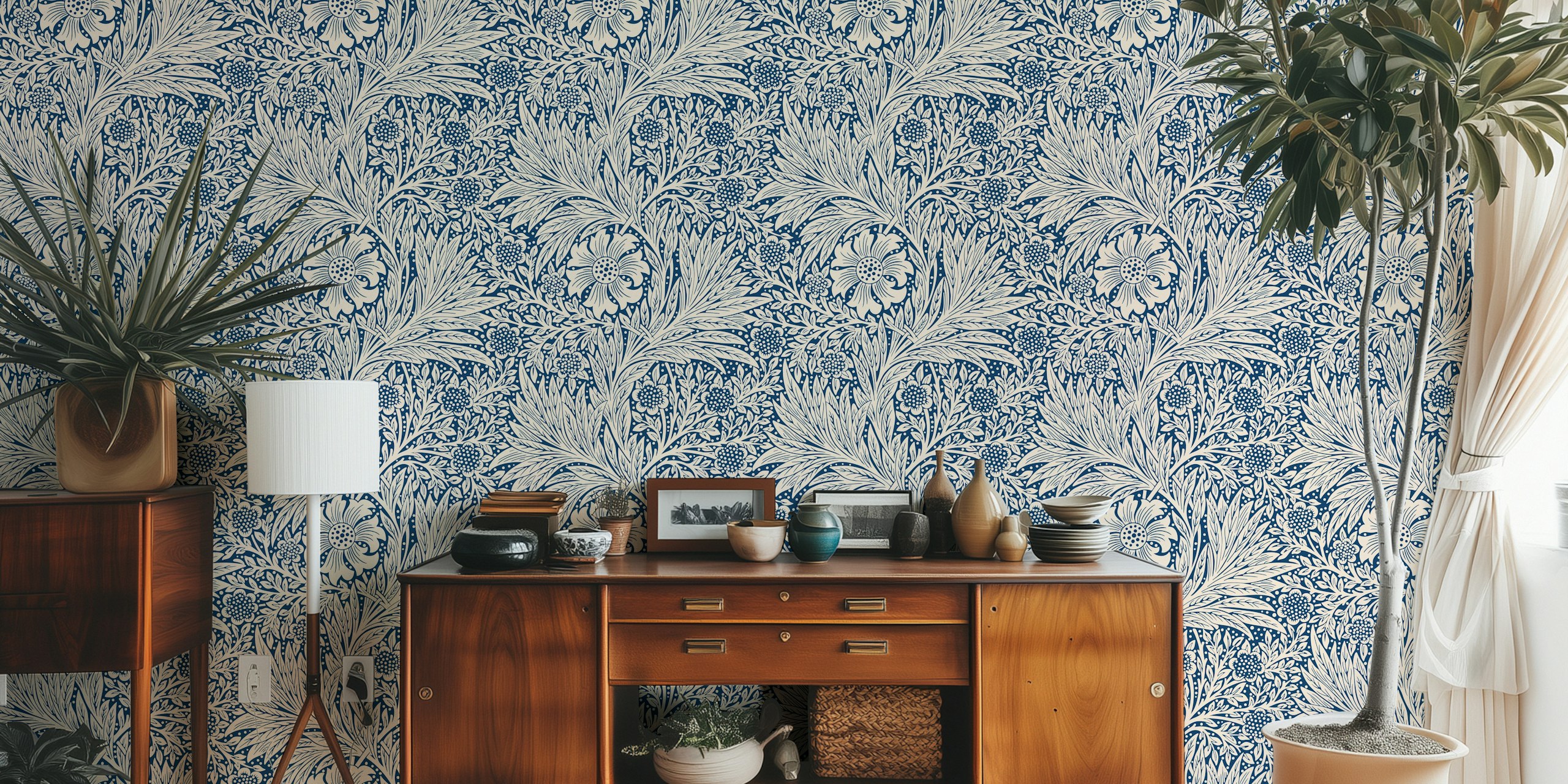 Vintage Victorian Pure Marigold wallpaper design