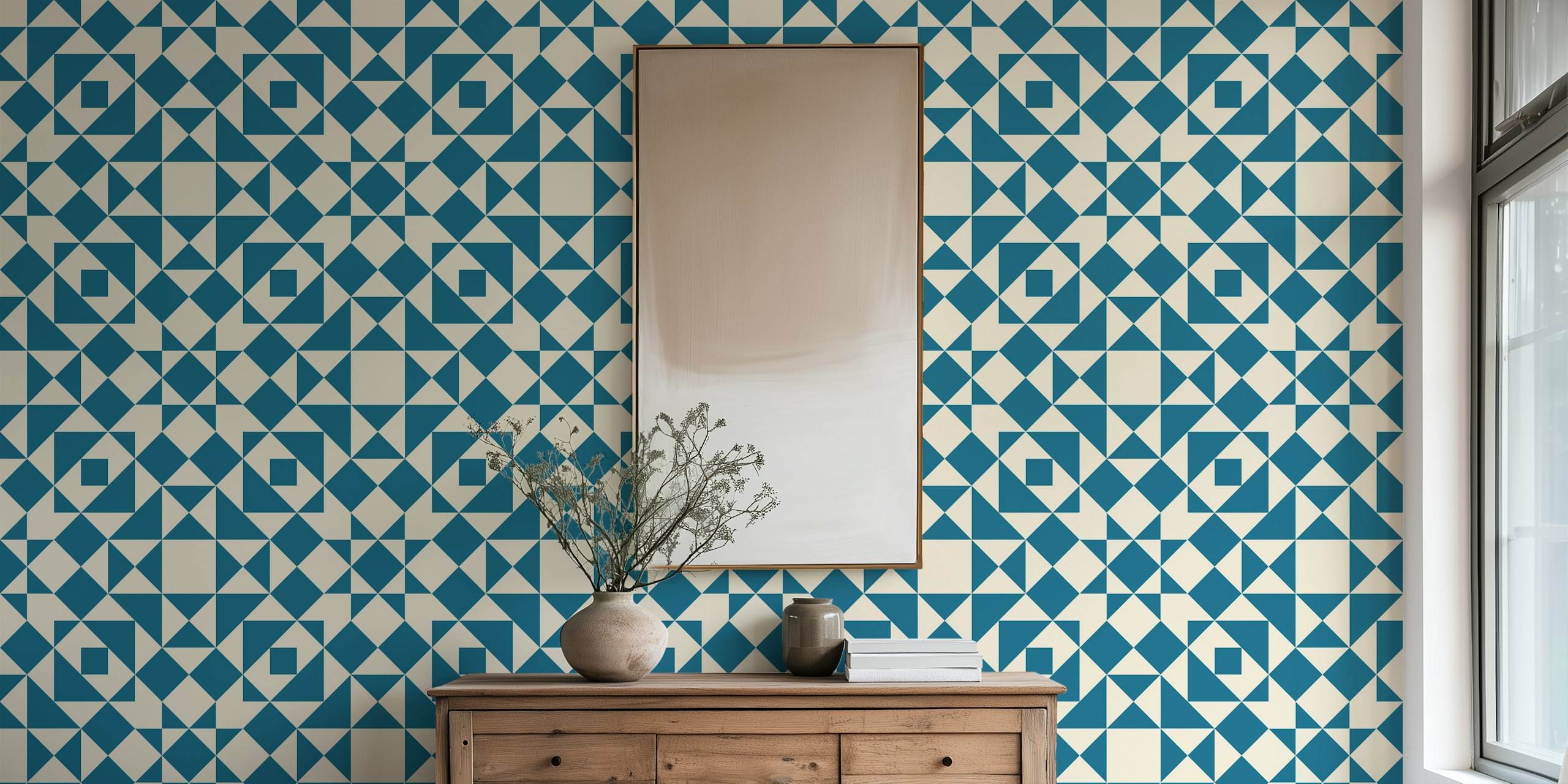 Victorian tiles patchwork tapeta u sobi