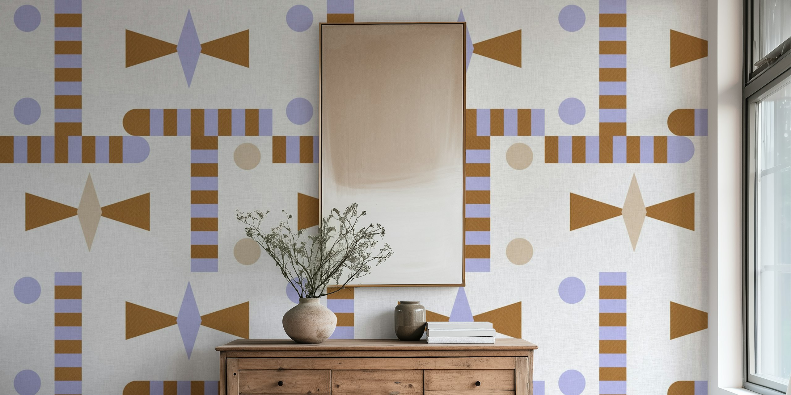 Design de papel de parede Mid Century 23 em um cômodo