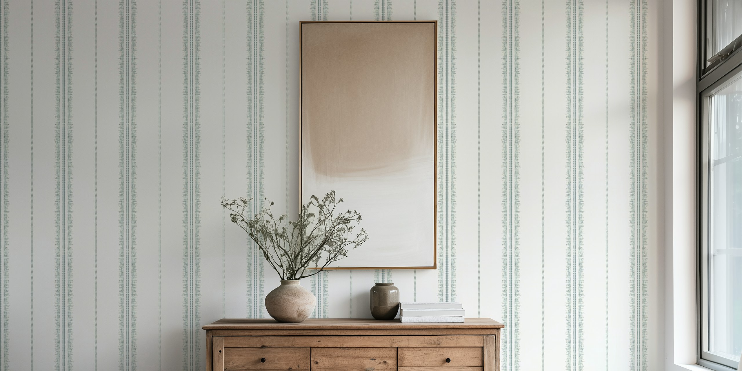 Boho Stripes Linen-Arona wallpaper in a room