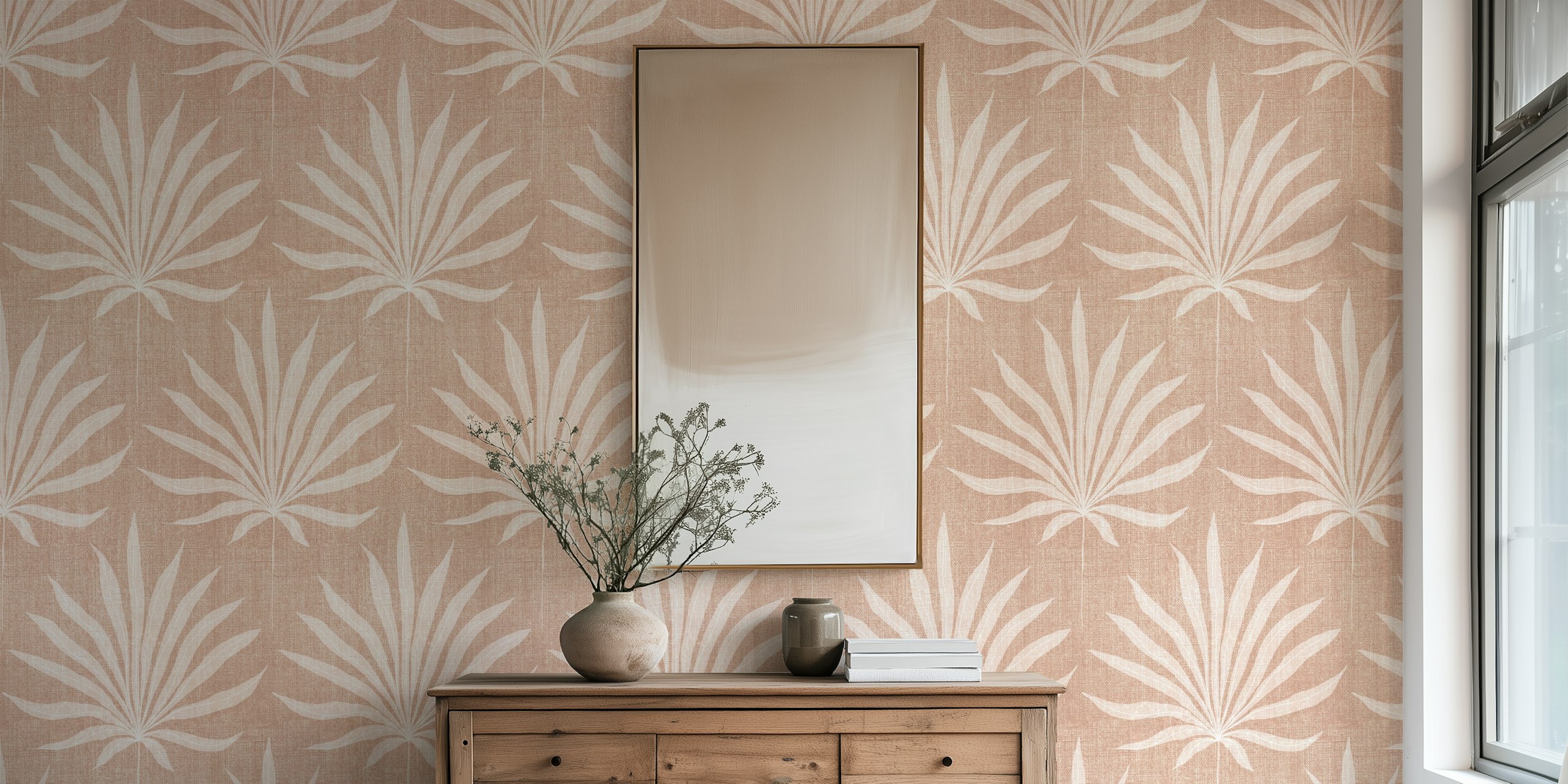 Refined Boho Coastal Palm Frond tapetdesign