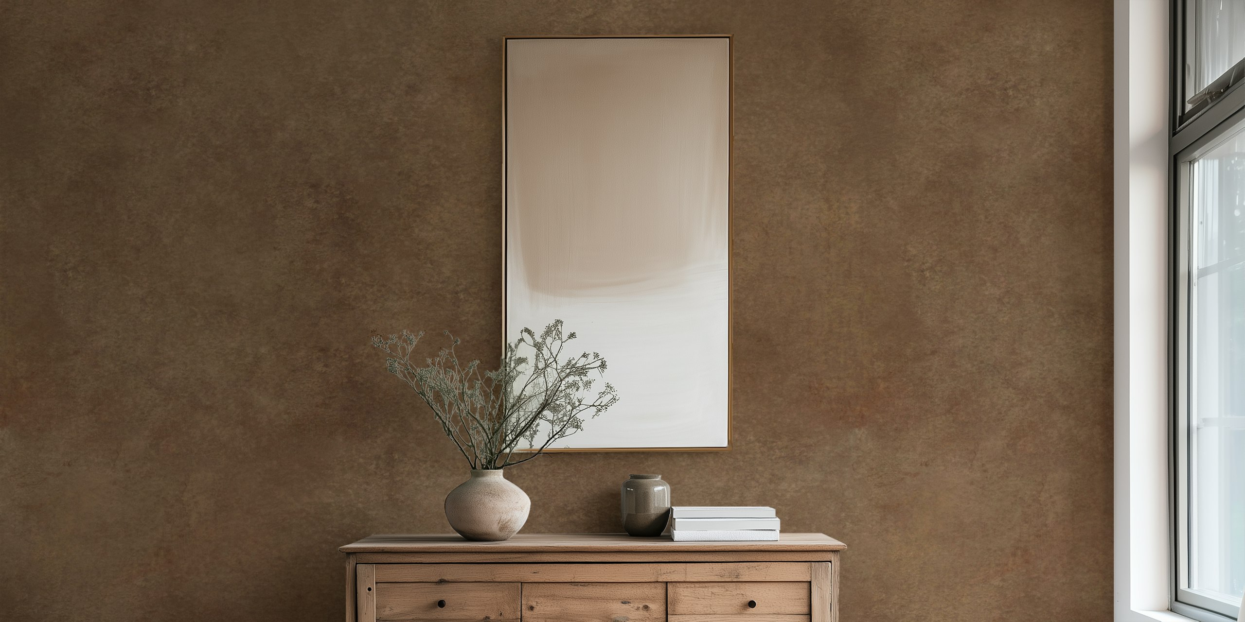 Sueded leather wallpaper design in a room