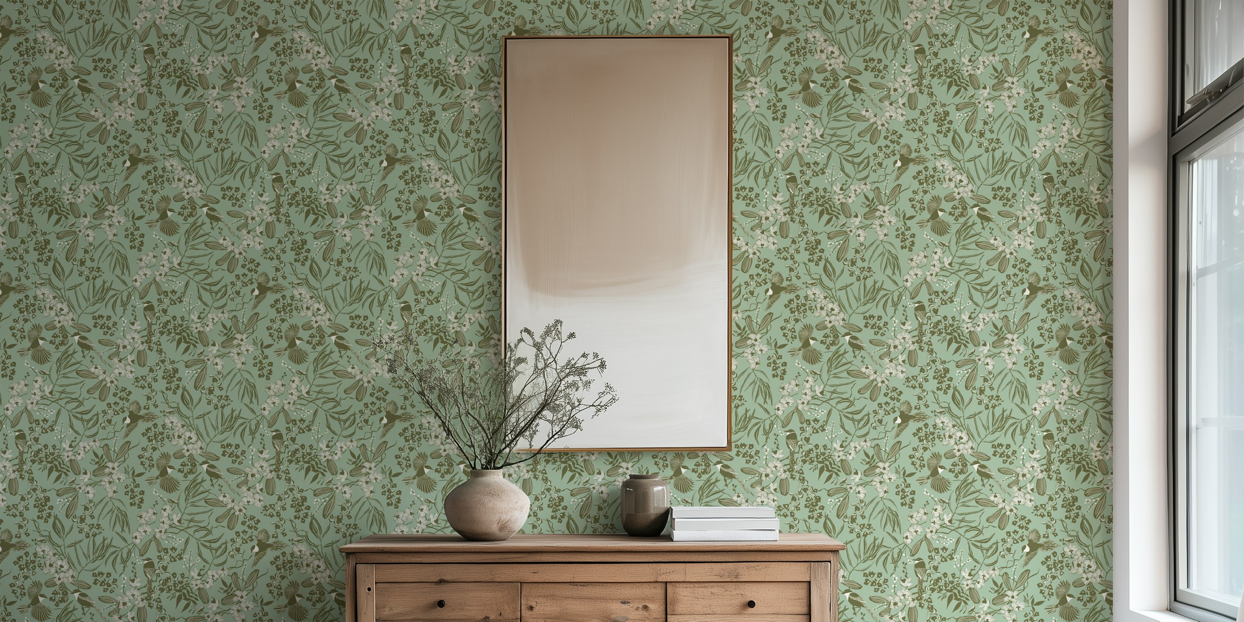 Magpie Floral Blooms tapet i et rum