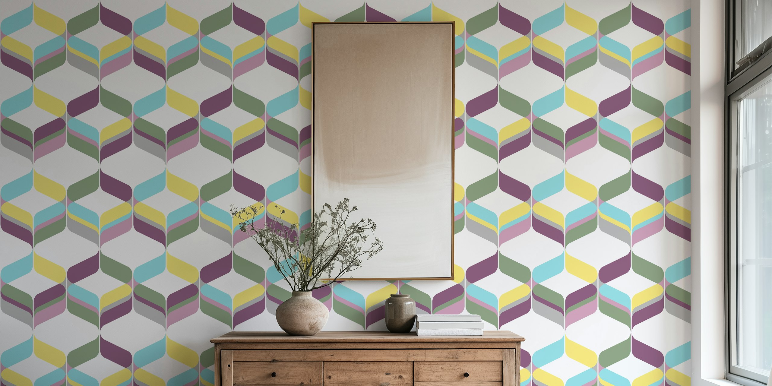 Diseño de papel pintado Retro Mod Ribbons 02