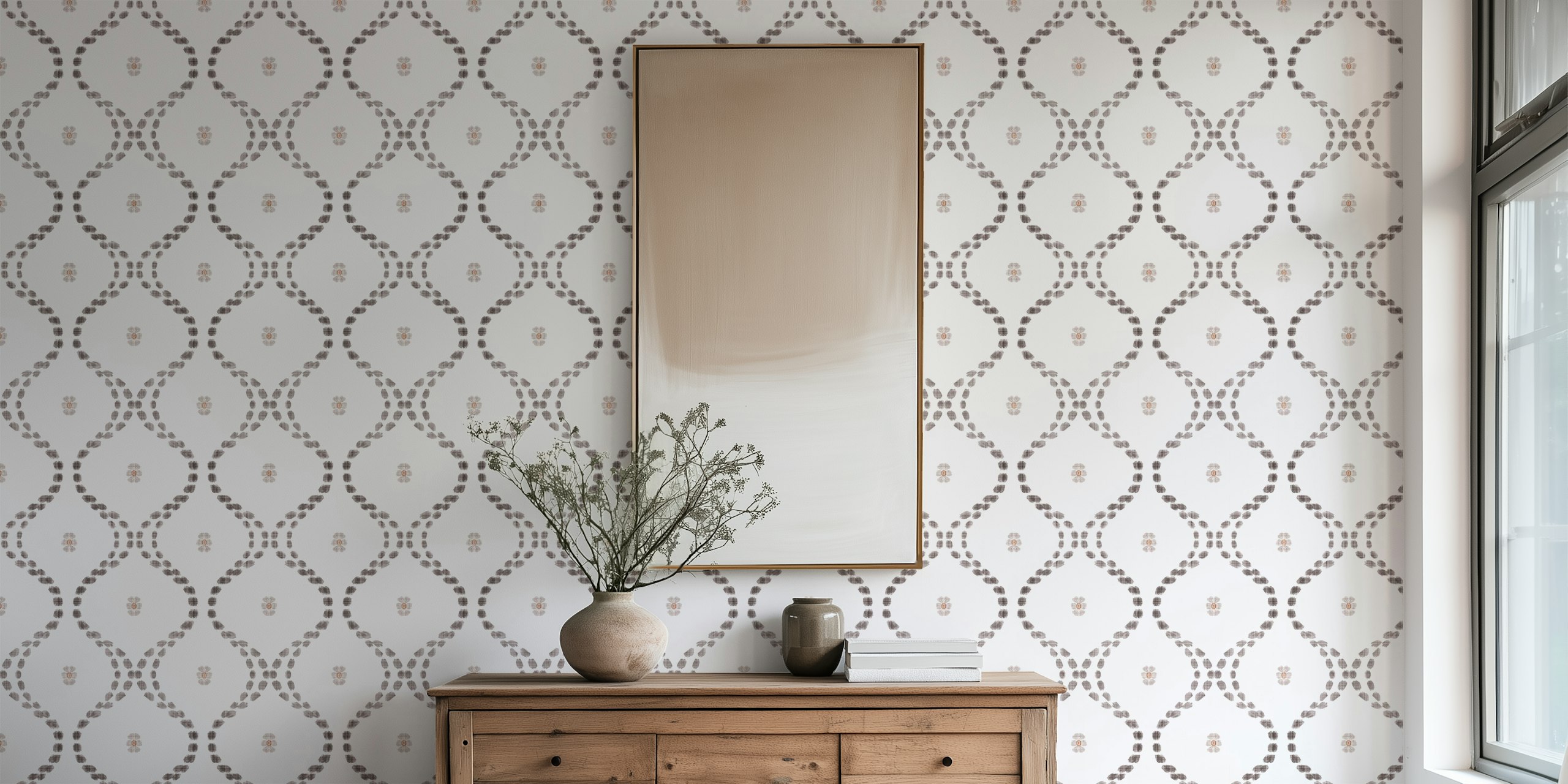 Gentle Floral Weave Tapete in einem Raum