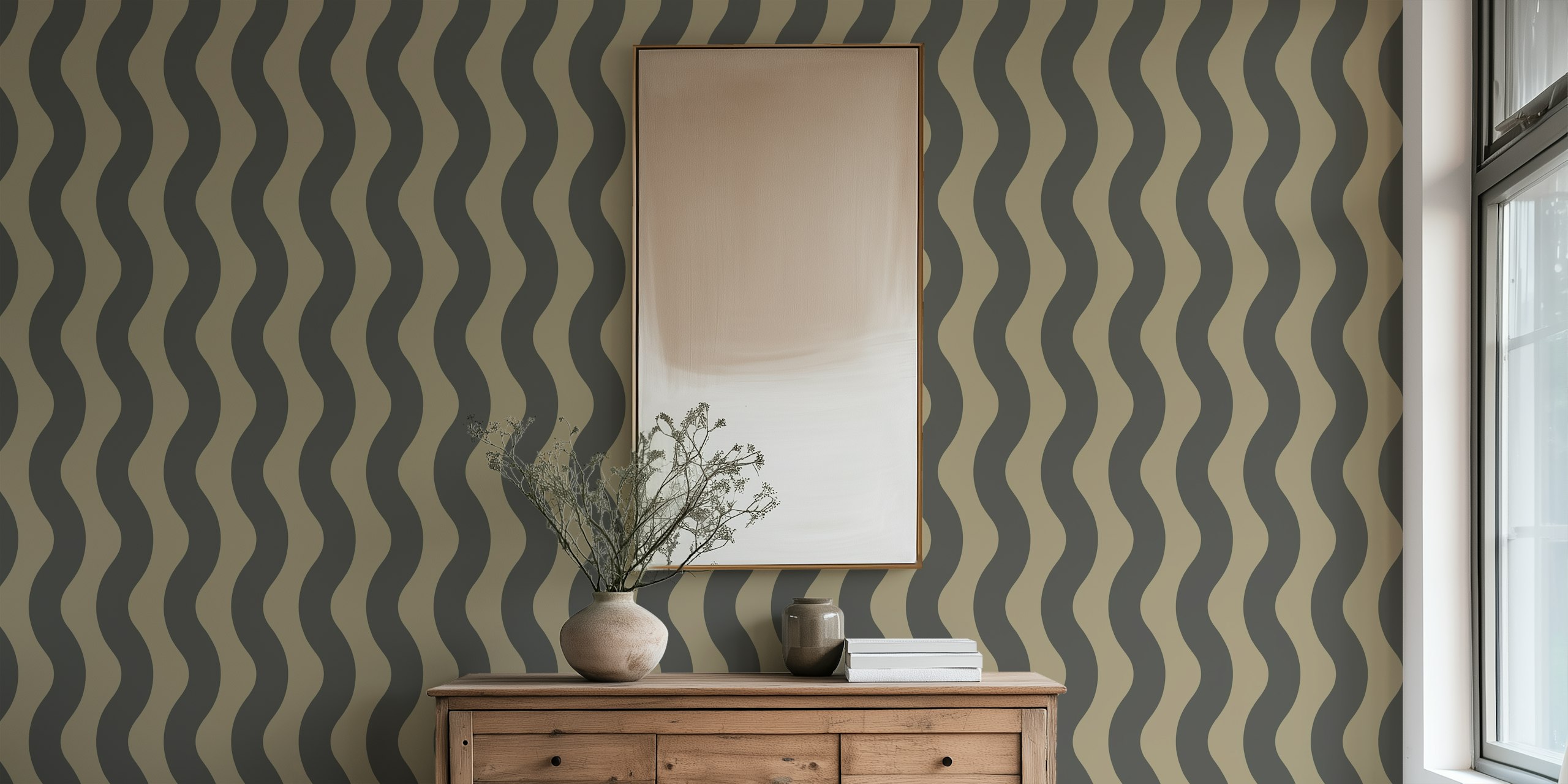 Dark Sand Waves 2 wallpaper pattern in room
