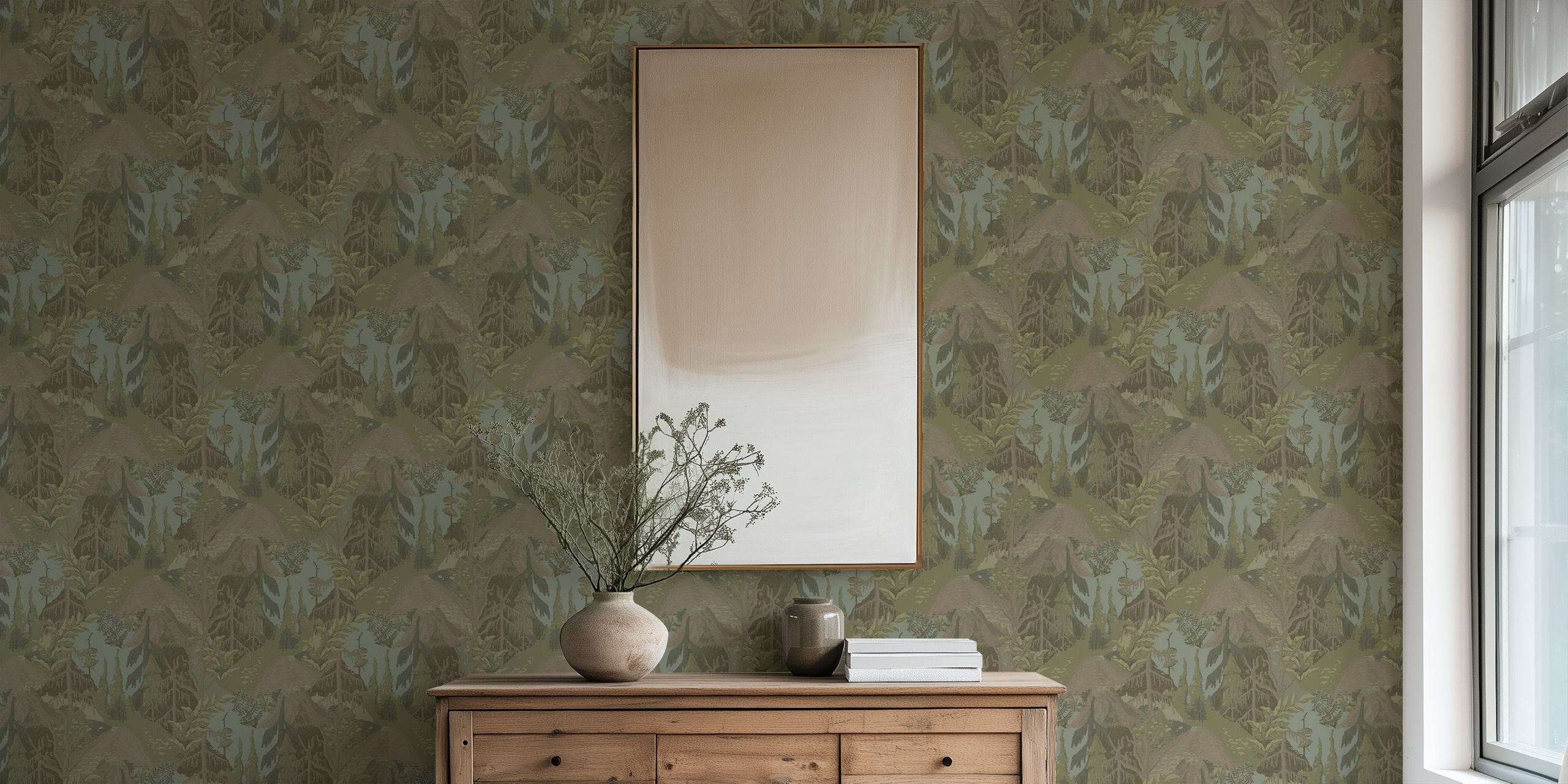 Papel de parede September Forest em um quarto