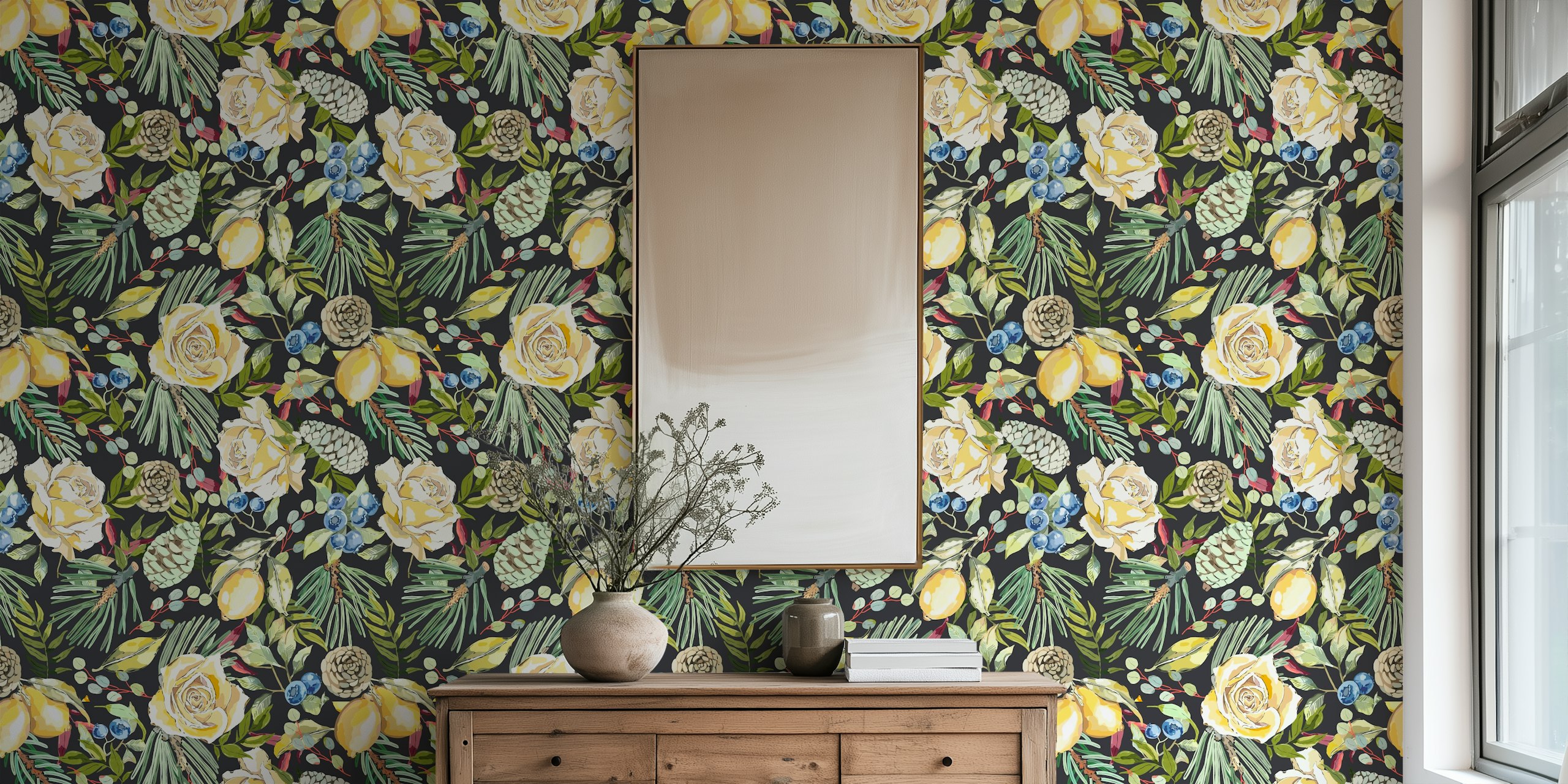 Rustic Floral Symphony wallpaper pattern