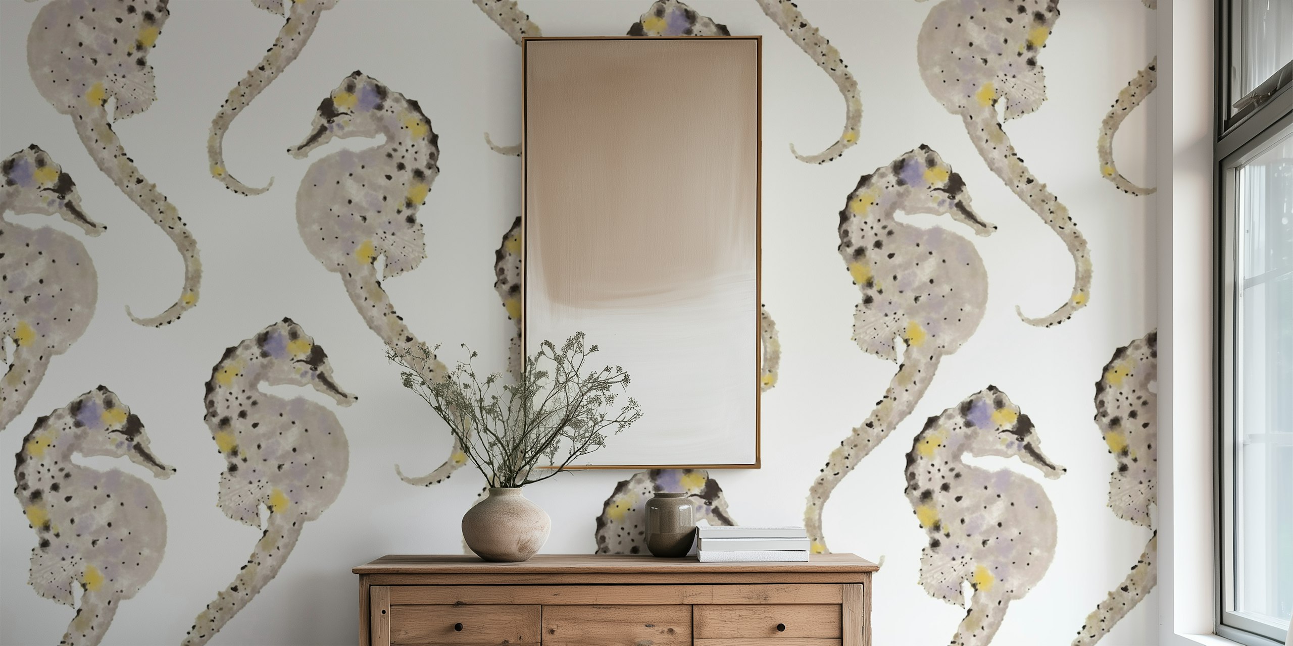 Hippocampus 02 wallpaper design in a room