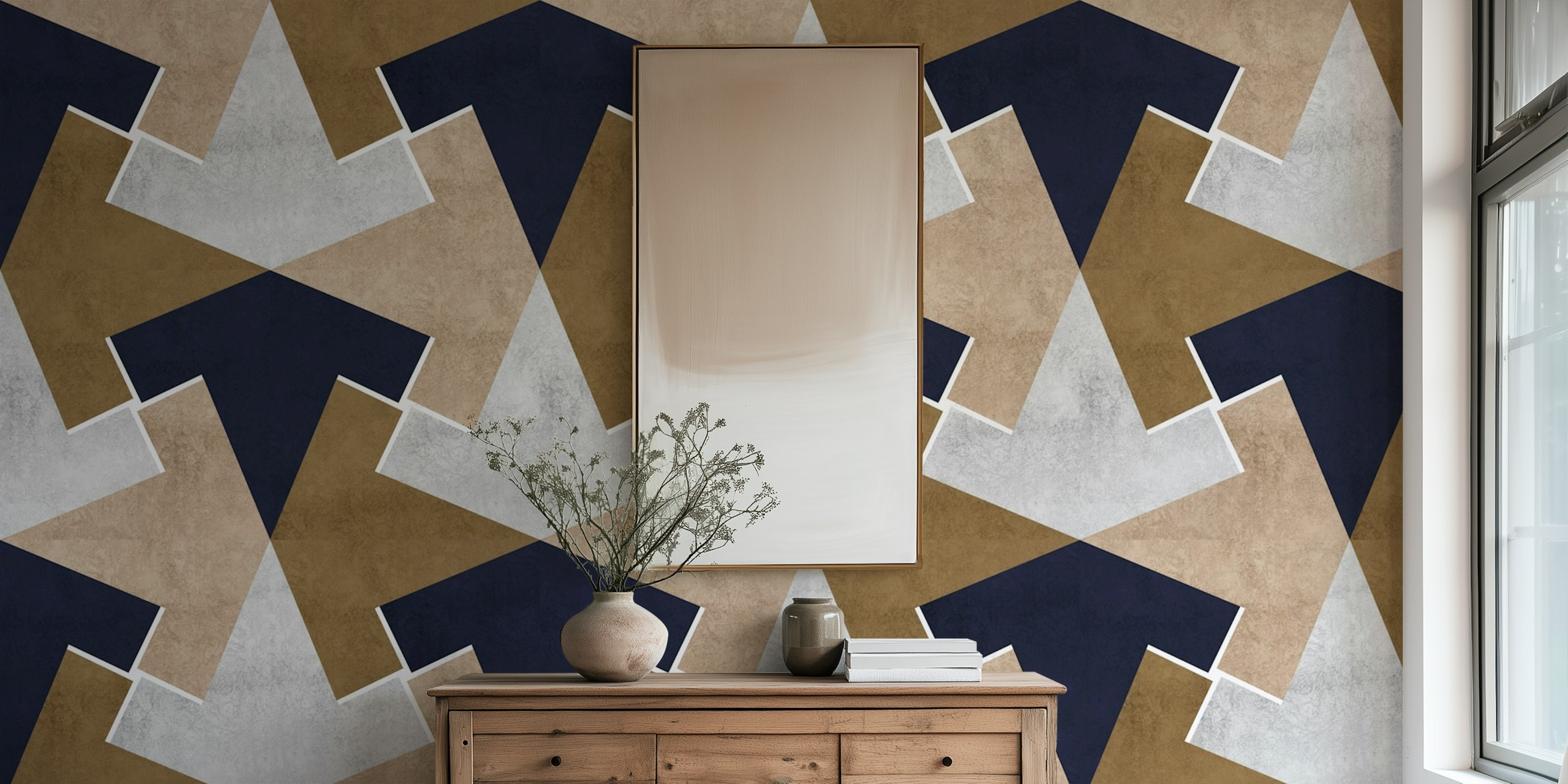 Earthy tones wallpaper pattern in a room