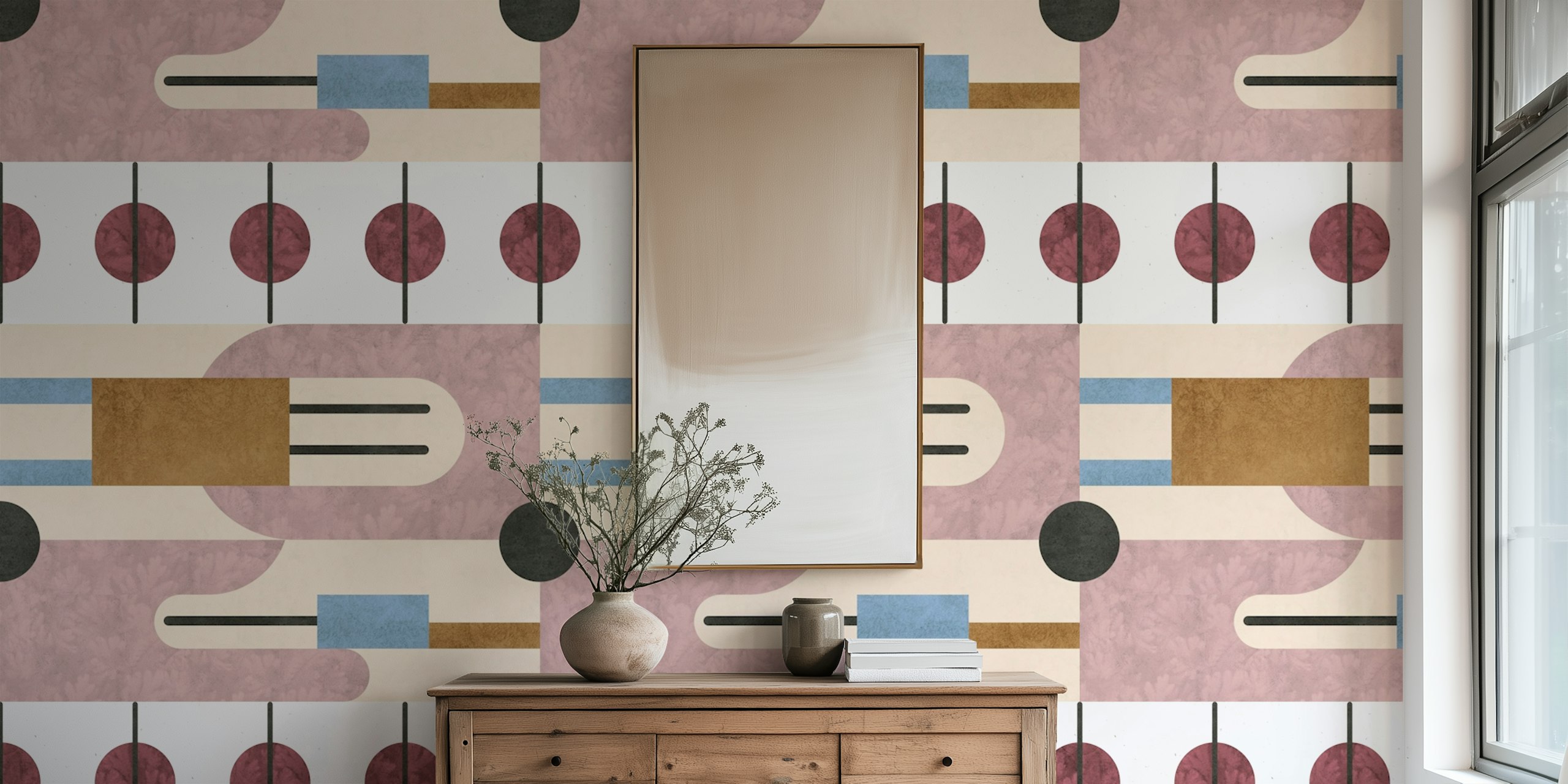 Papier peint Mid Century Tones dans une pièce