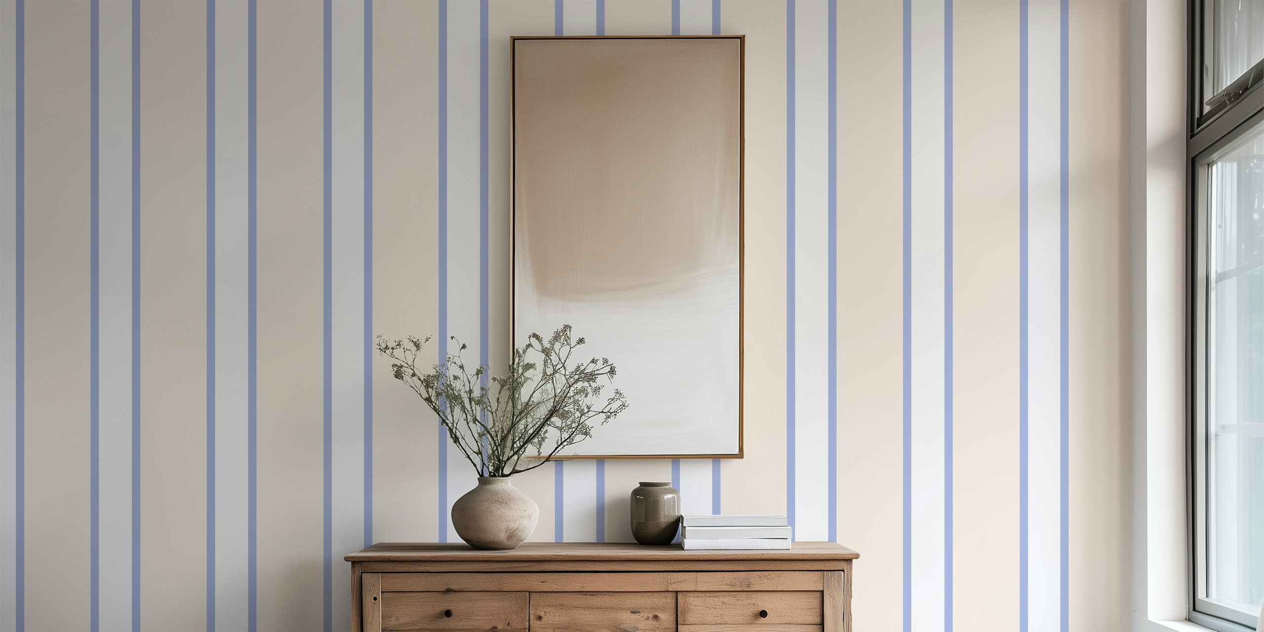 Bold Stripes in a chic blue wallpaper design