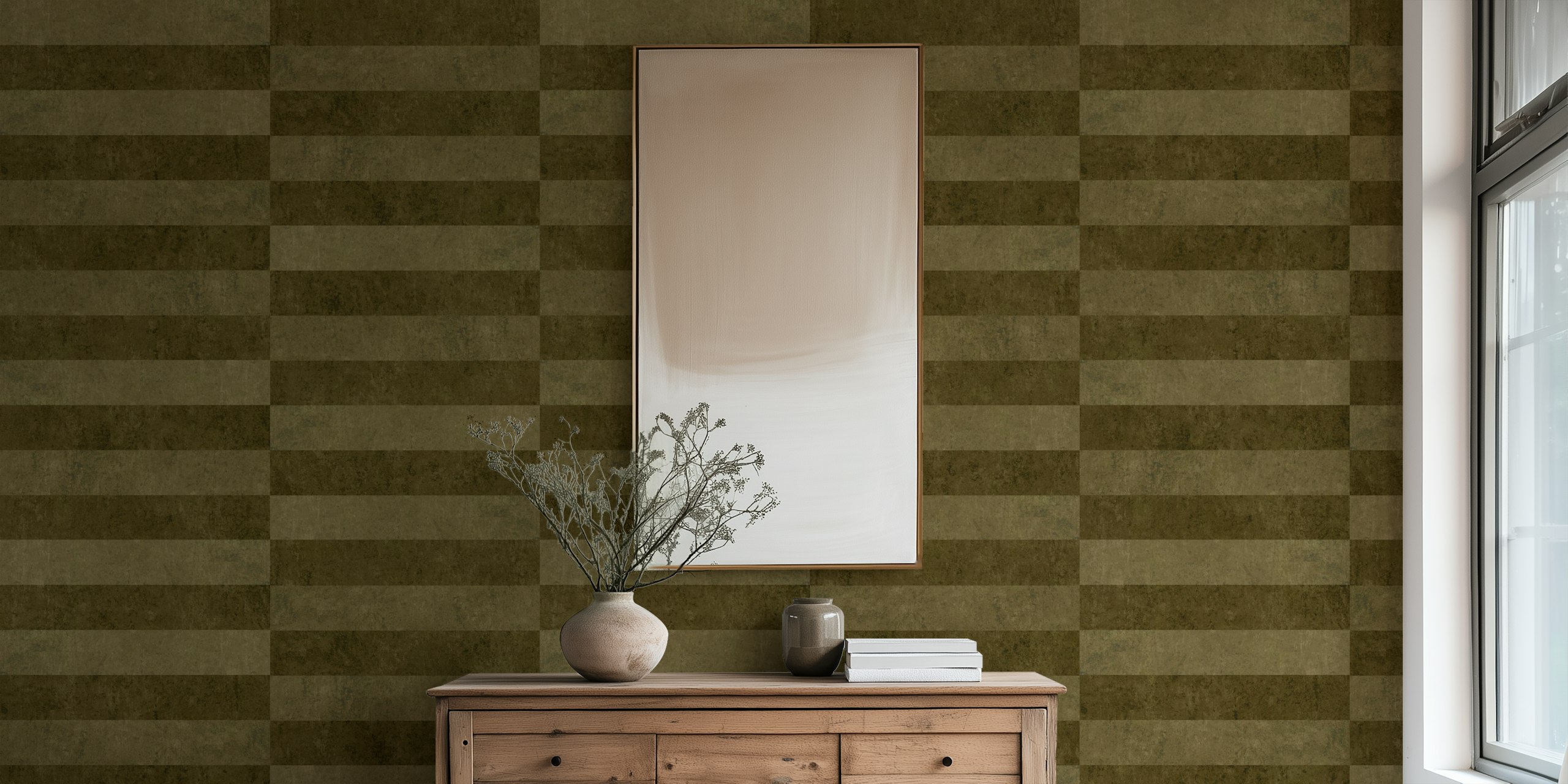 Brown staggered stripes wallpaper in various shades
