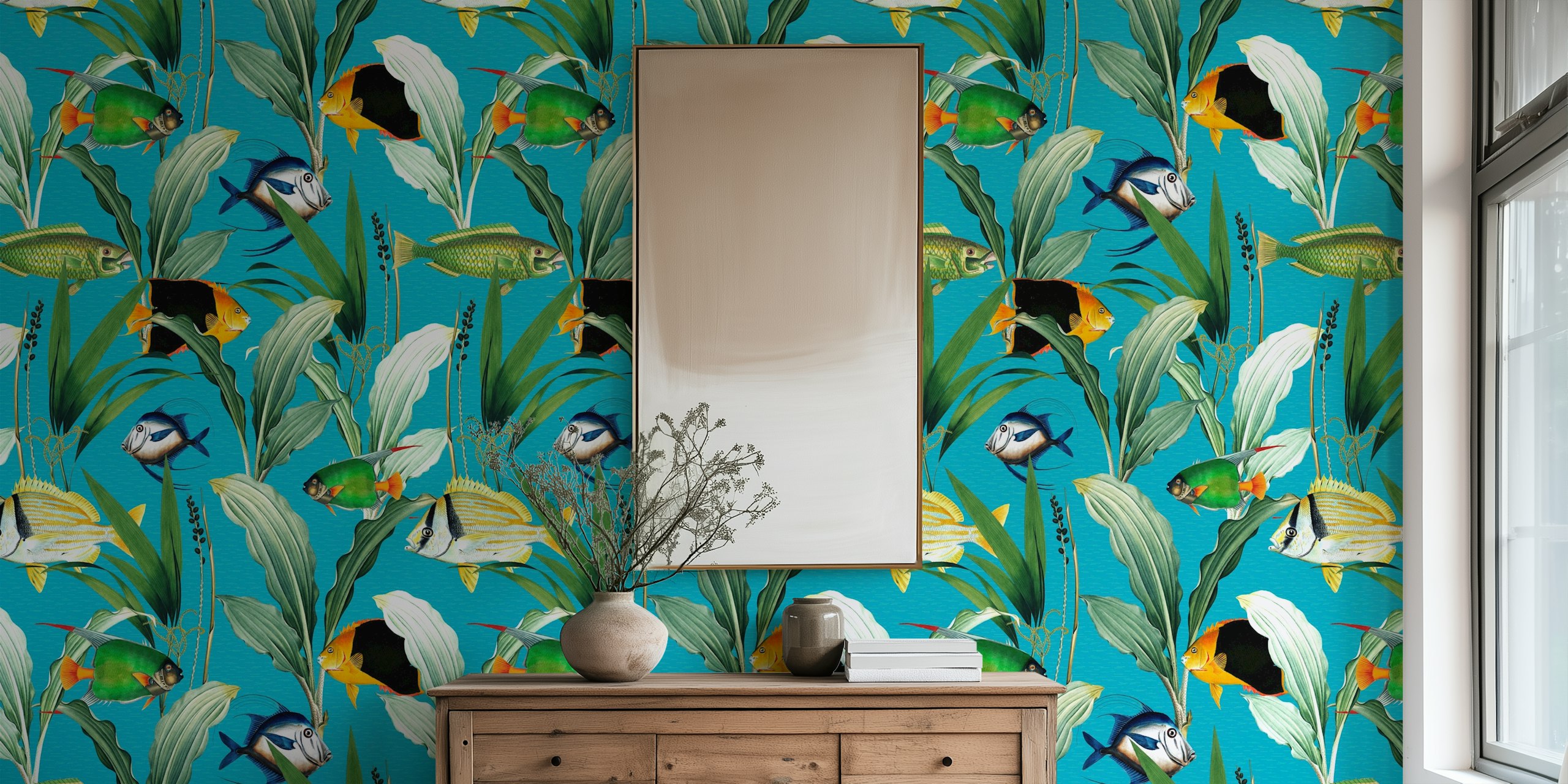 Oceania Undersea Greenery wallpapers in een kamer
