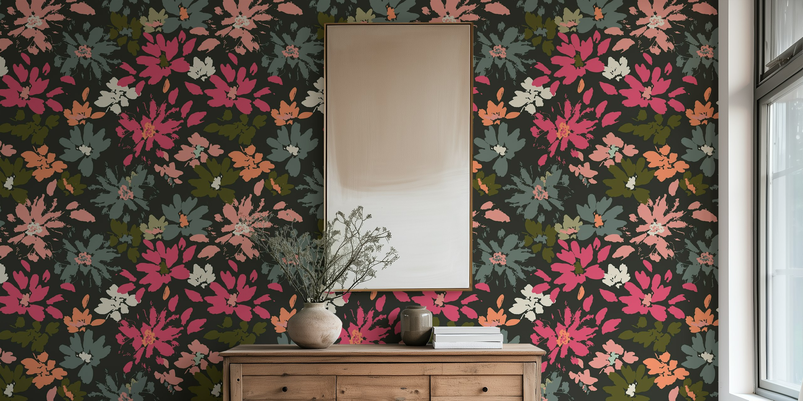 Ταπετσαρία Colorful Spring Garden Flowers σε ένα δωμάτιο