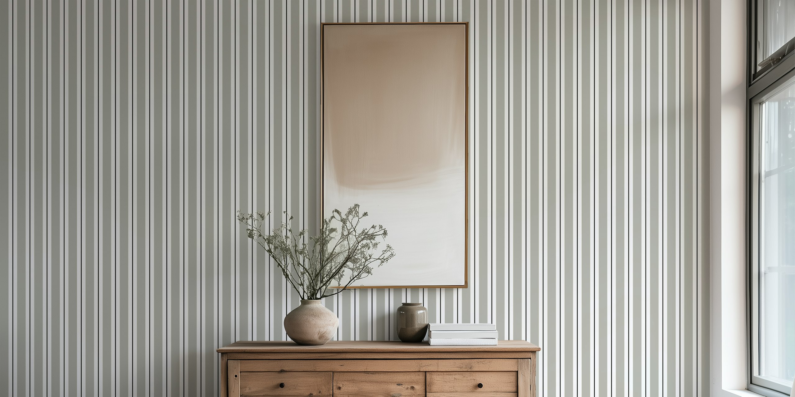 Timeless cabana stripes wallpaper u sivoj i bijeloj