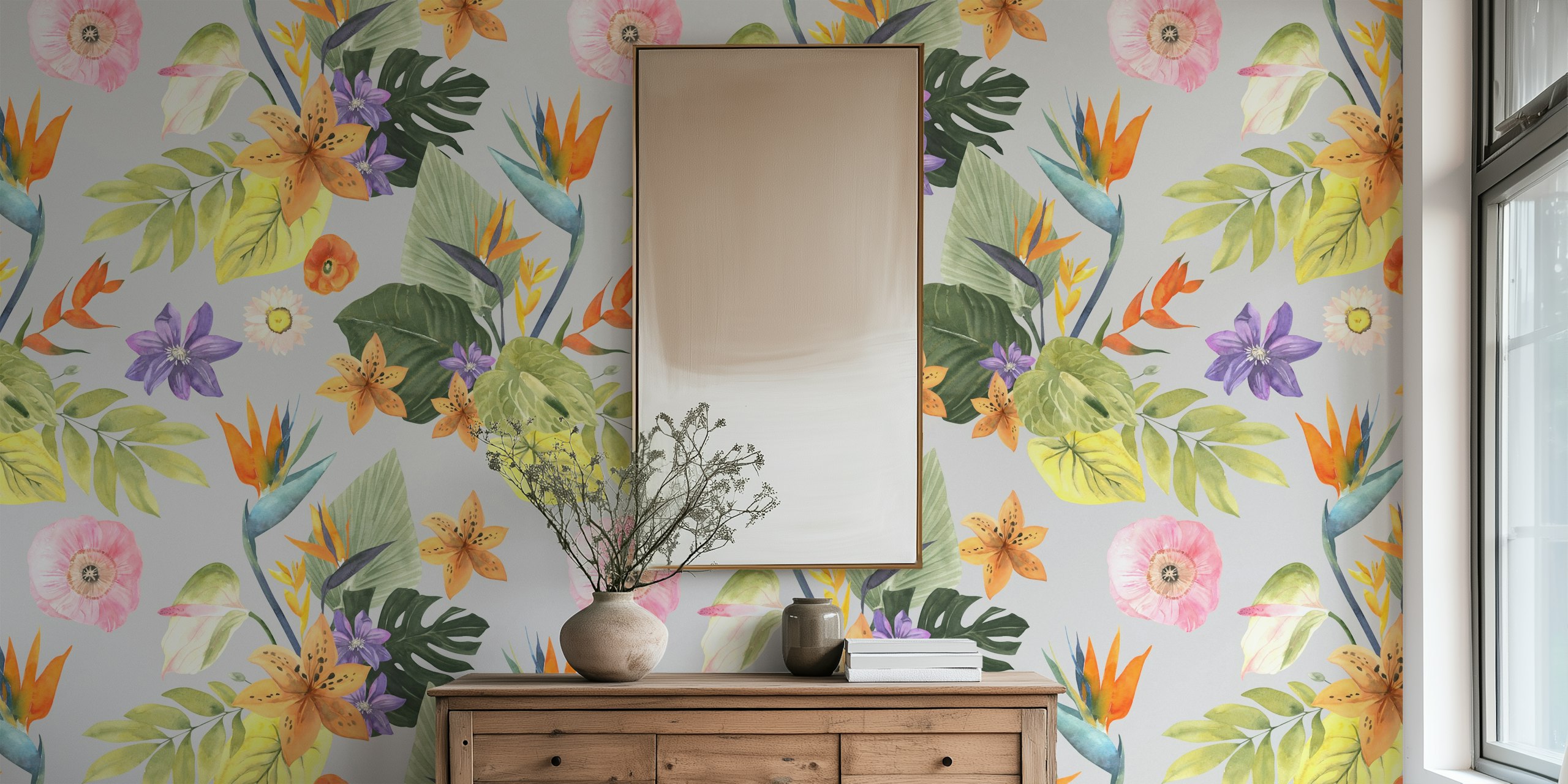 Exotic Flowers och Jungle Greenery tapet