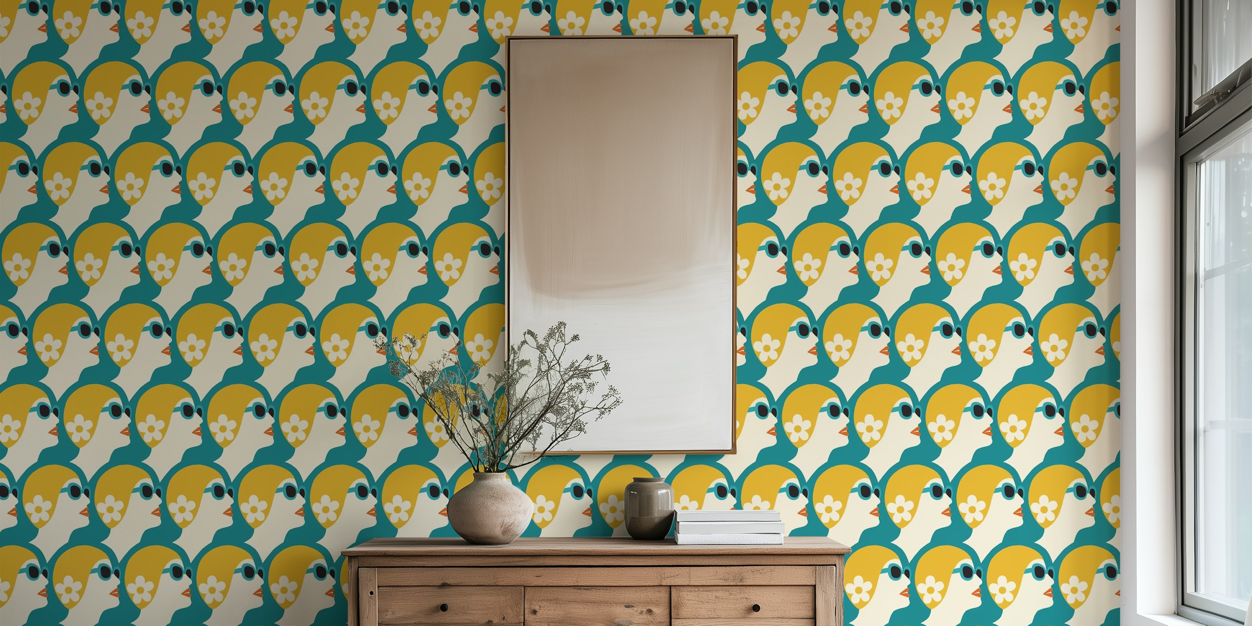 Dizajn tapete Vintage Sea Swimmers