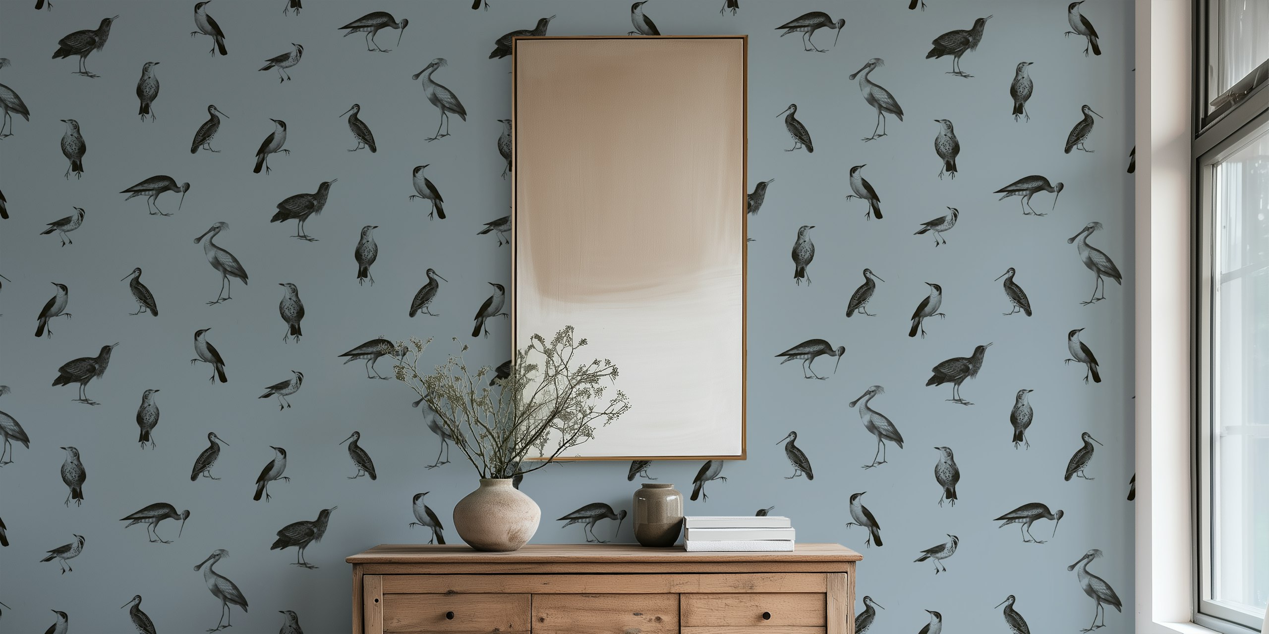 Tapeta Blue Sky Flock Art u sobi
