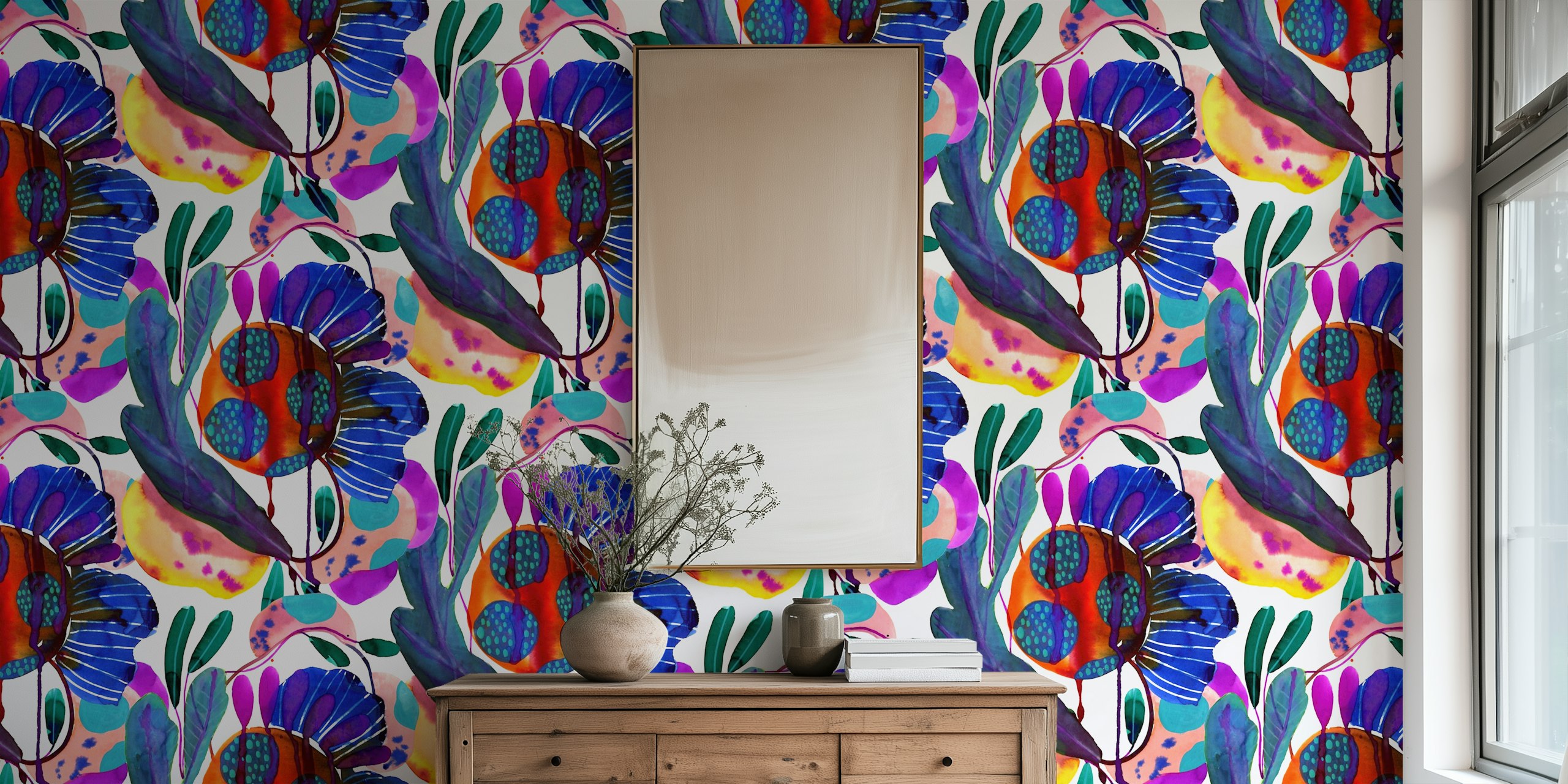 Tapeta Colorful Garden Oasis v pokoji
