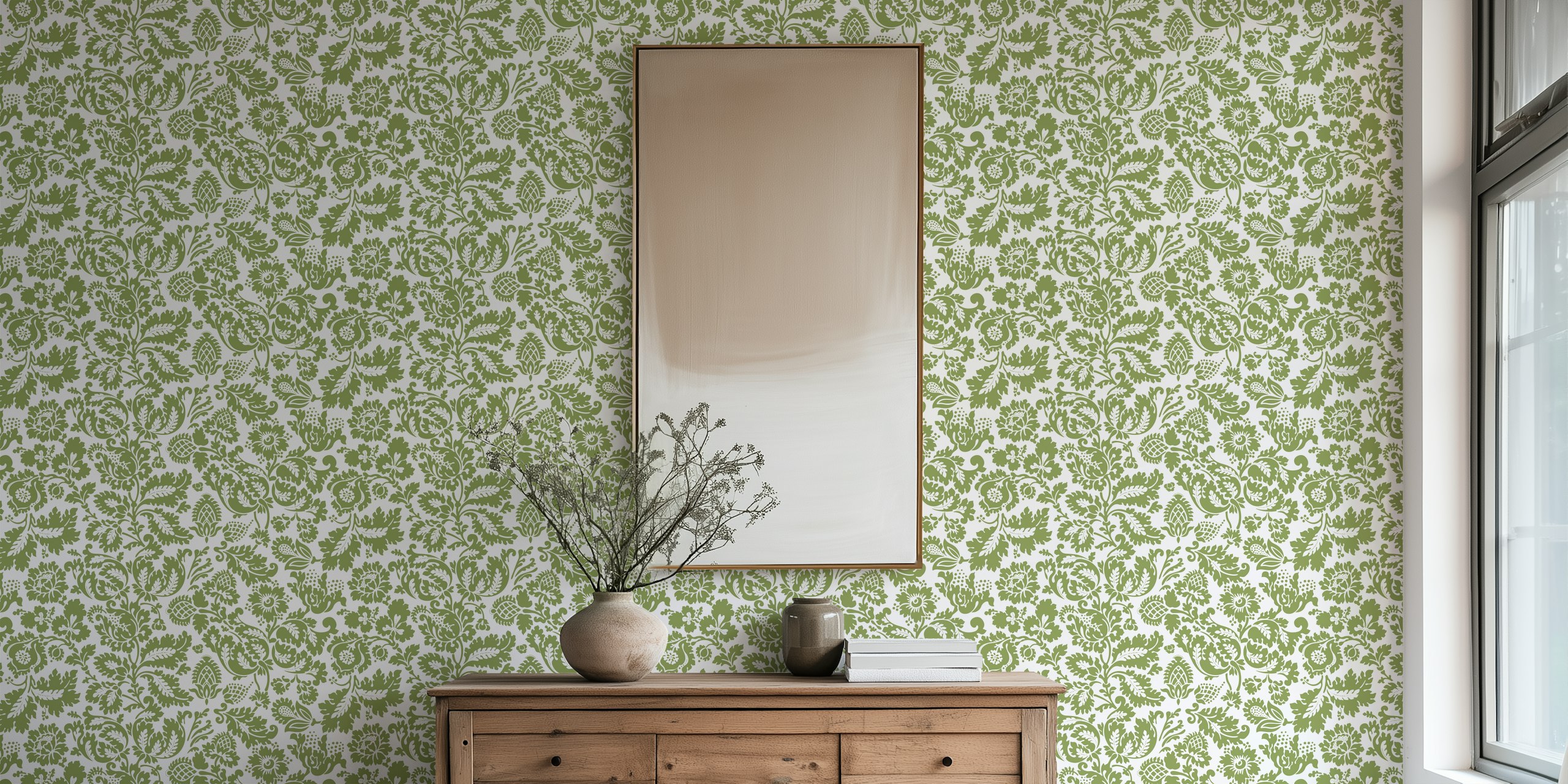 Victorian William Morris Venetian 3 Tapete in einem Raum