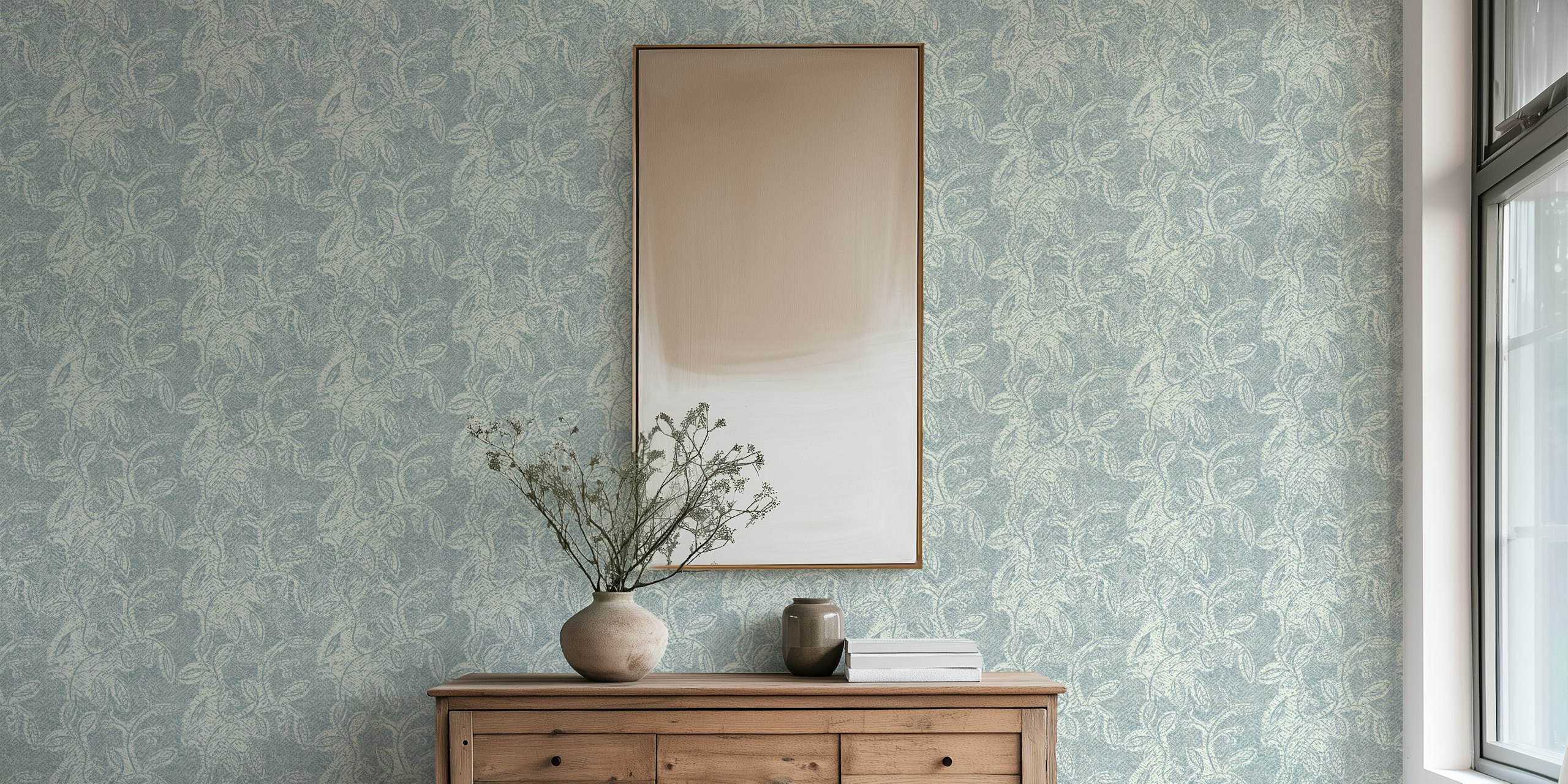 Rustic Rug Texture behang in blauw