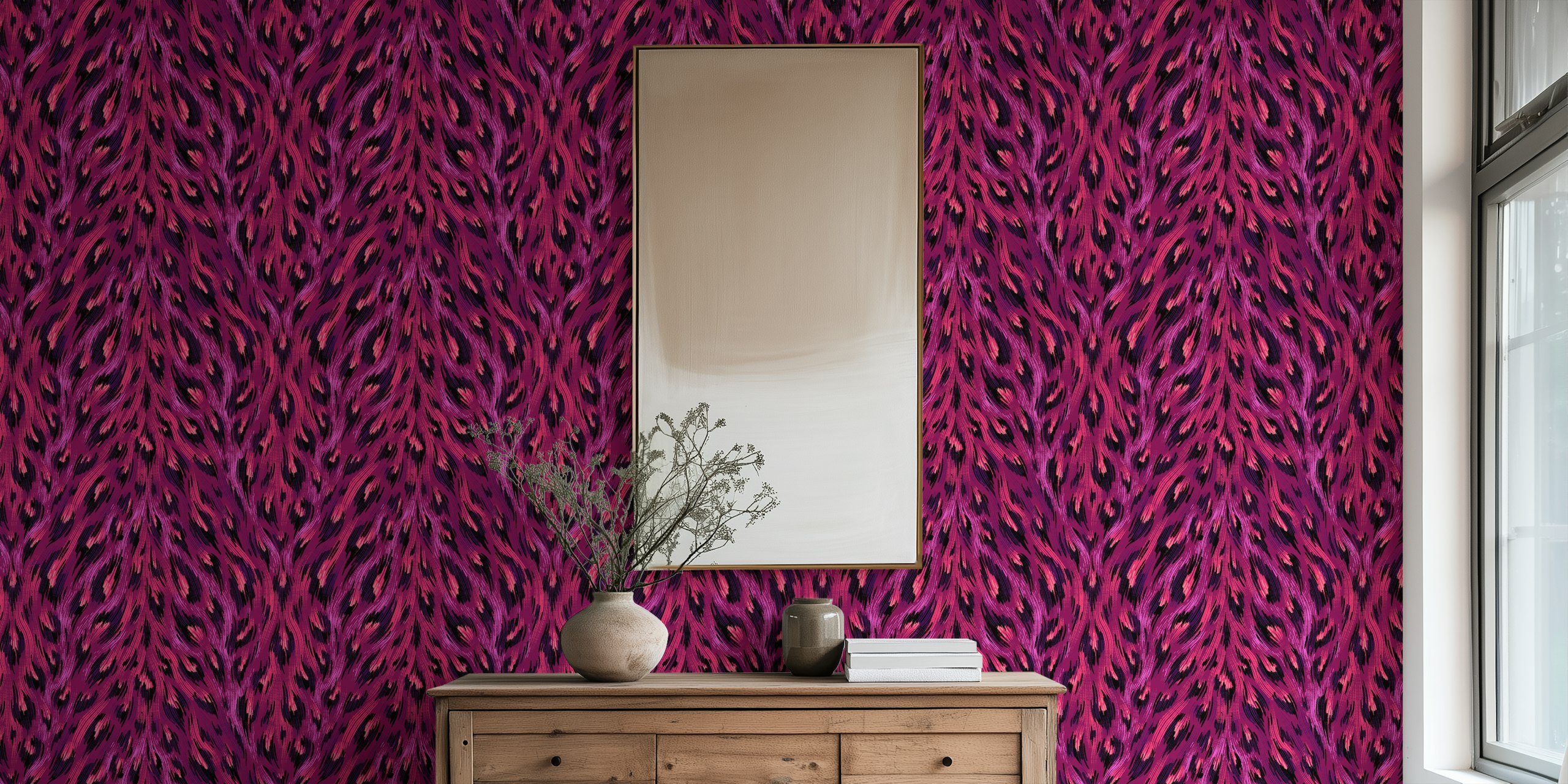 Leopard Print wallpaper in deep purple pattern