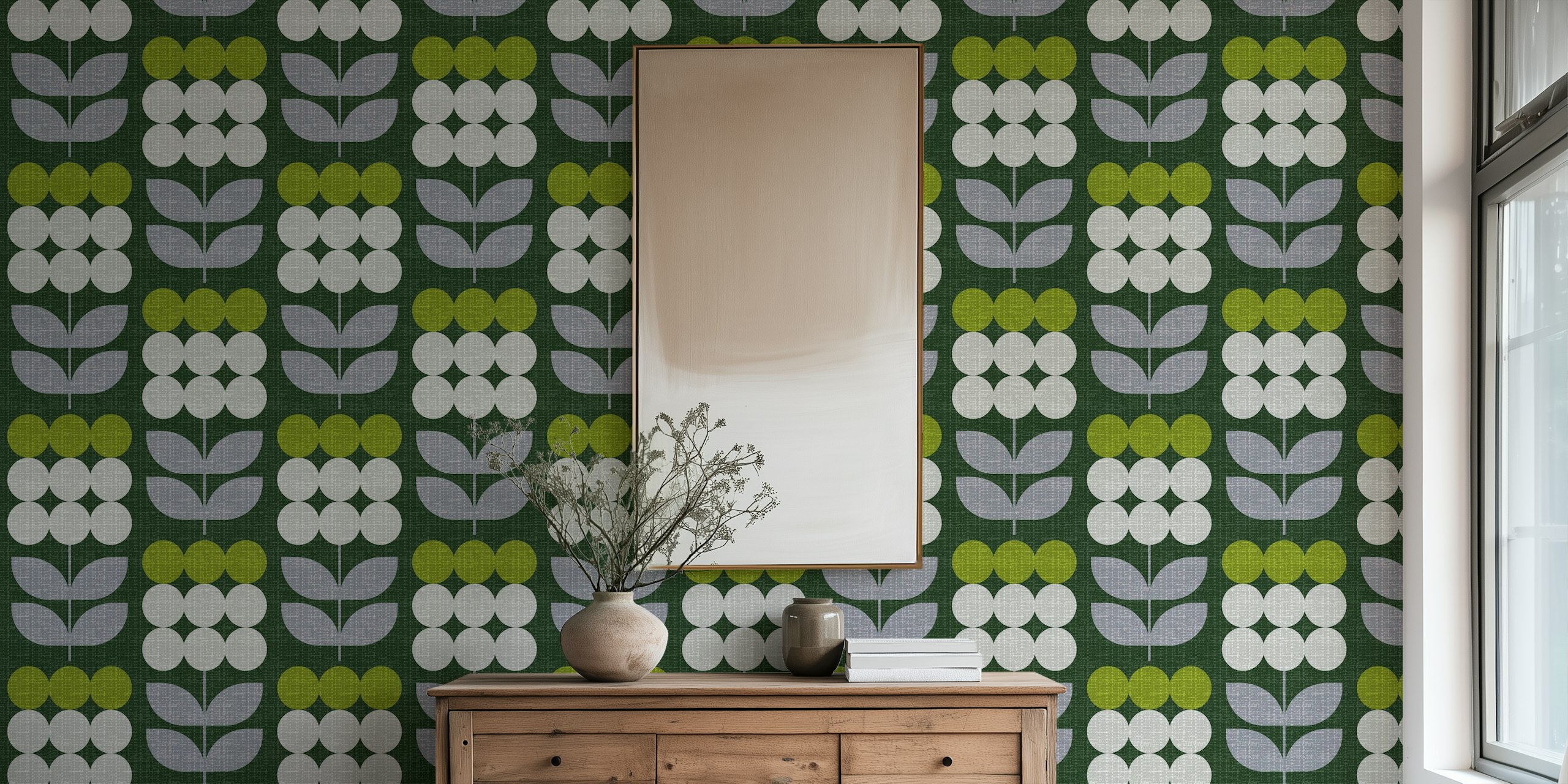 Tapeta Tall scandi flowers v místnosti