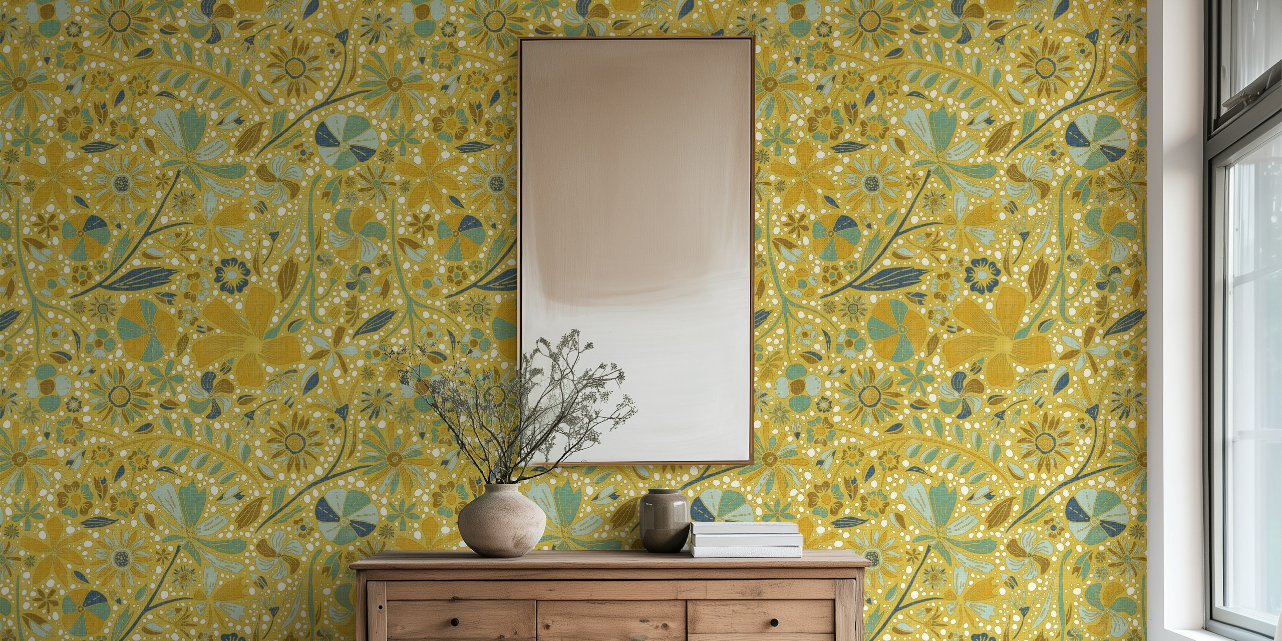 Maximalist bohemian floral pattern ταπετσαρία