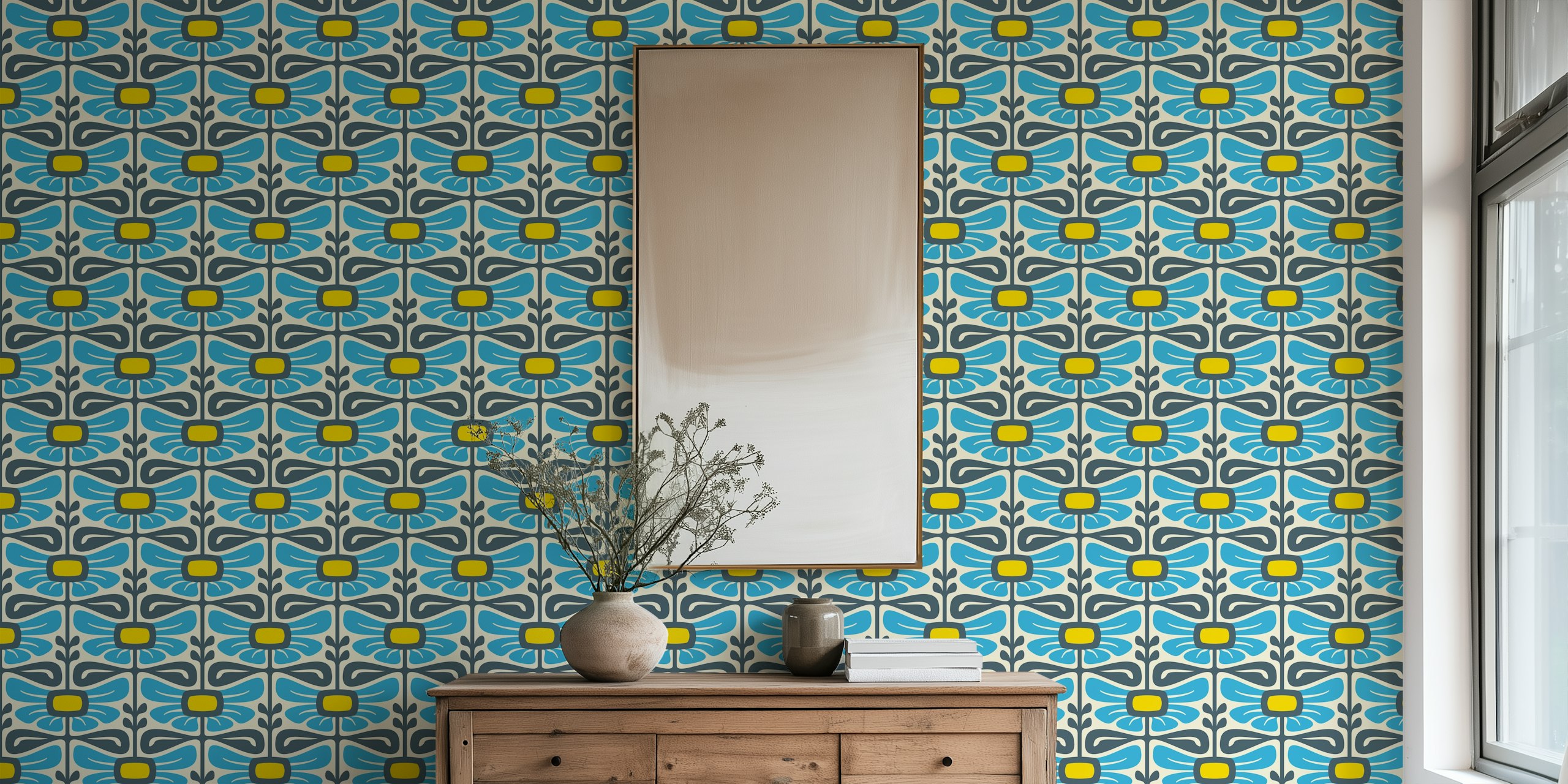 Vintage Floral Wallpaper huoneessa
