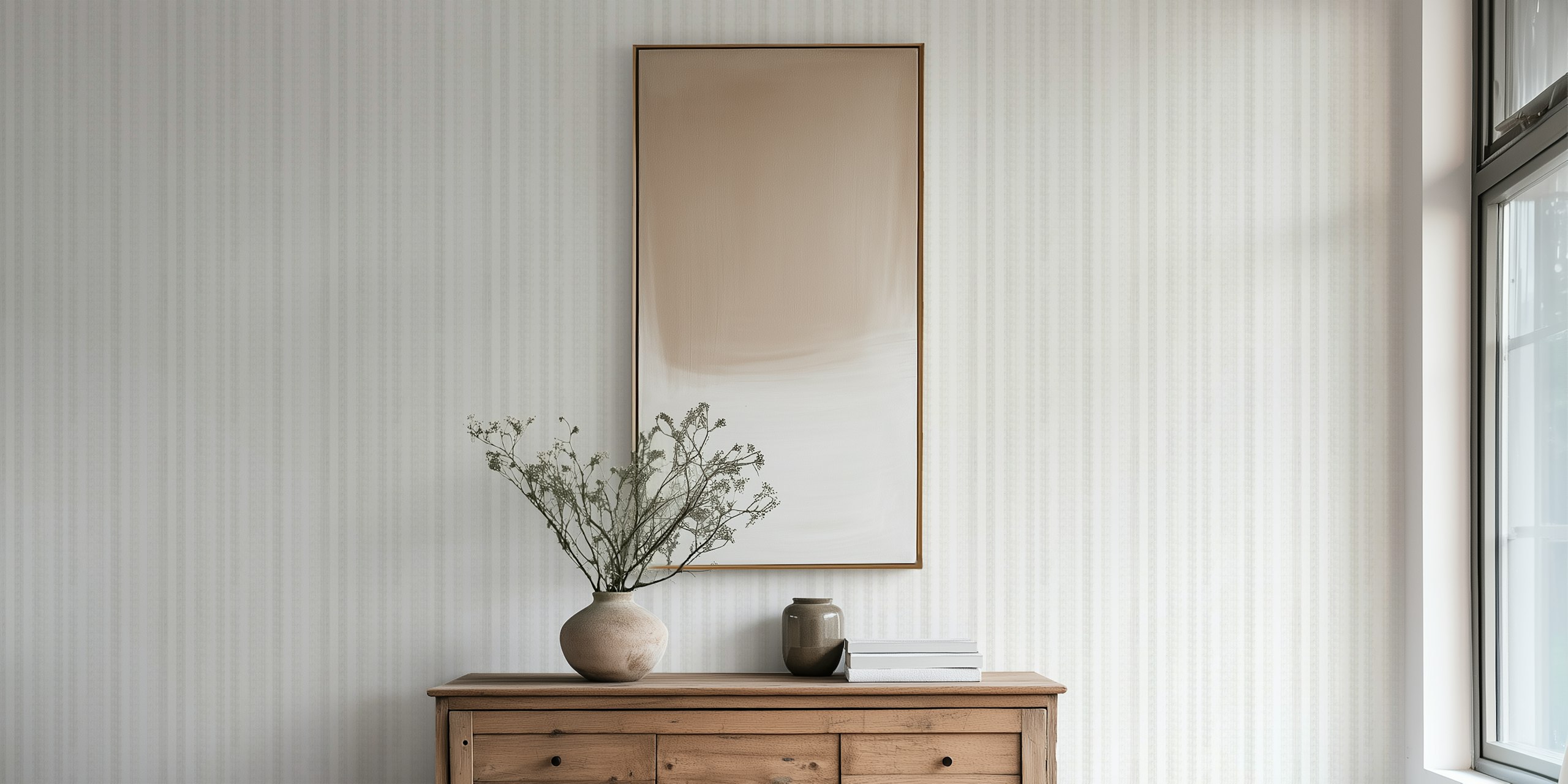 Elegant Vertical Stripes Tapete in einem Raum