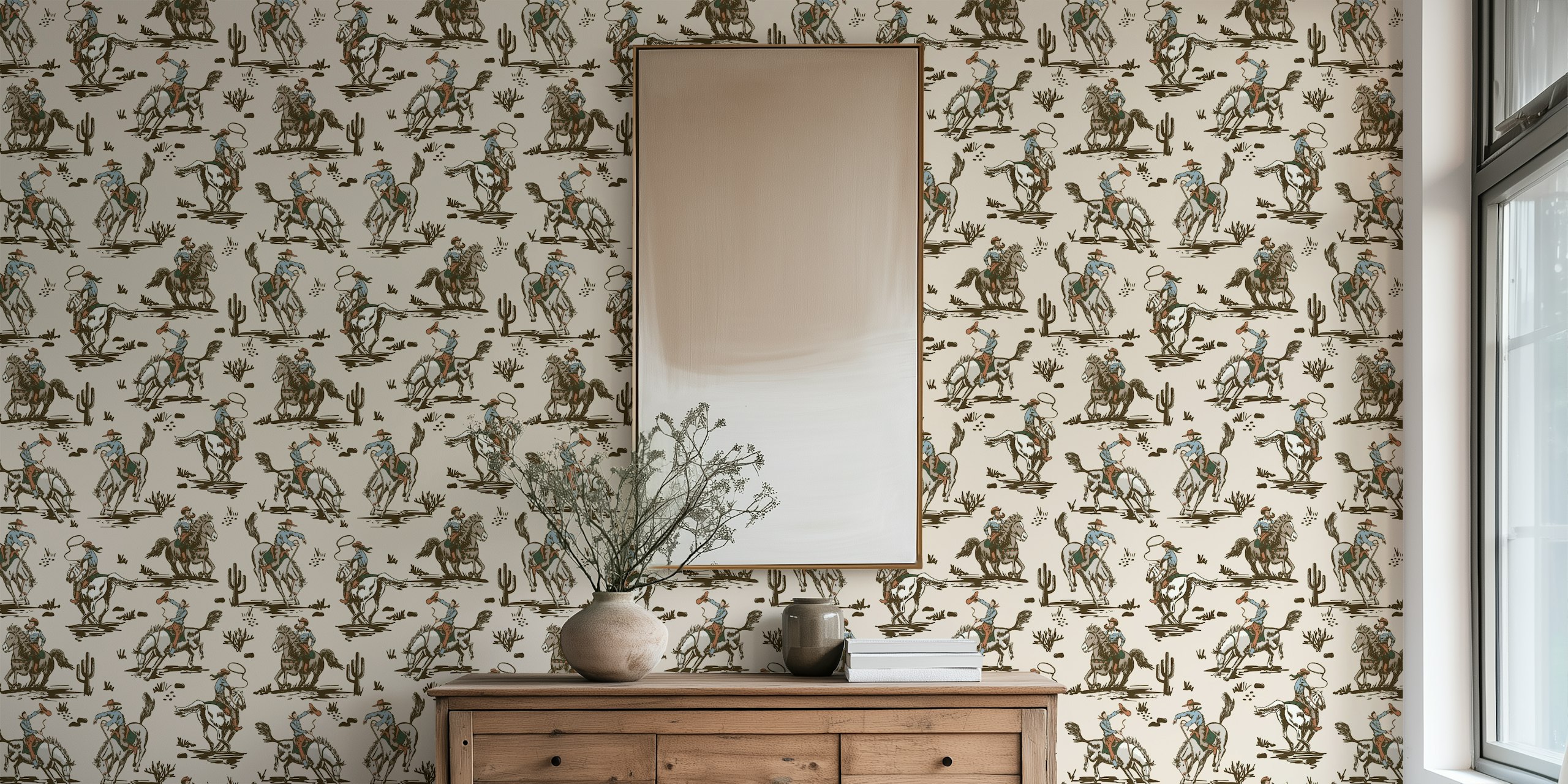 Tapeta Wild West Rodeo Ride w pokoju